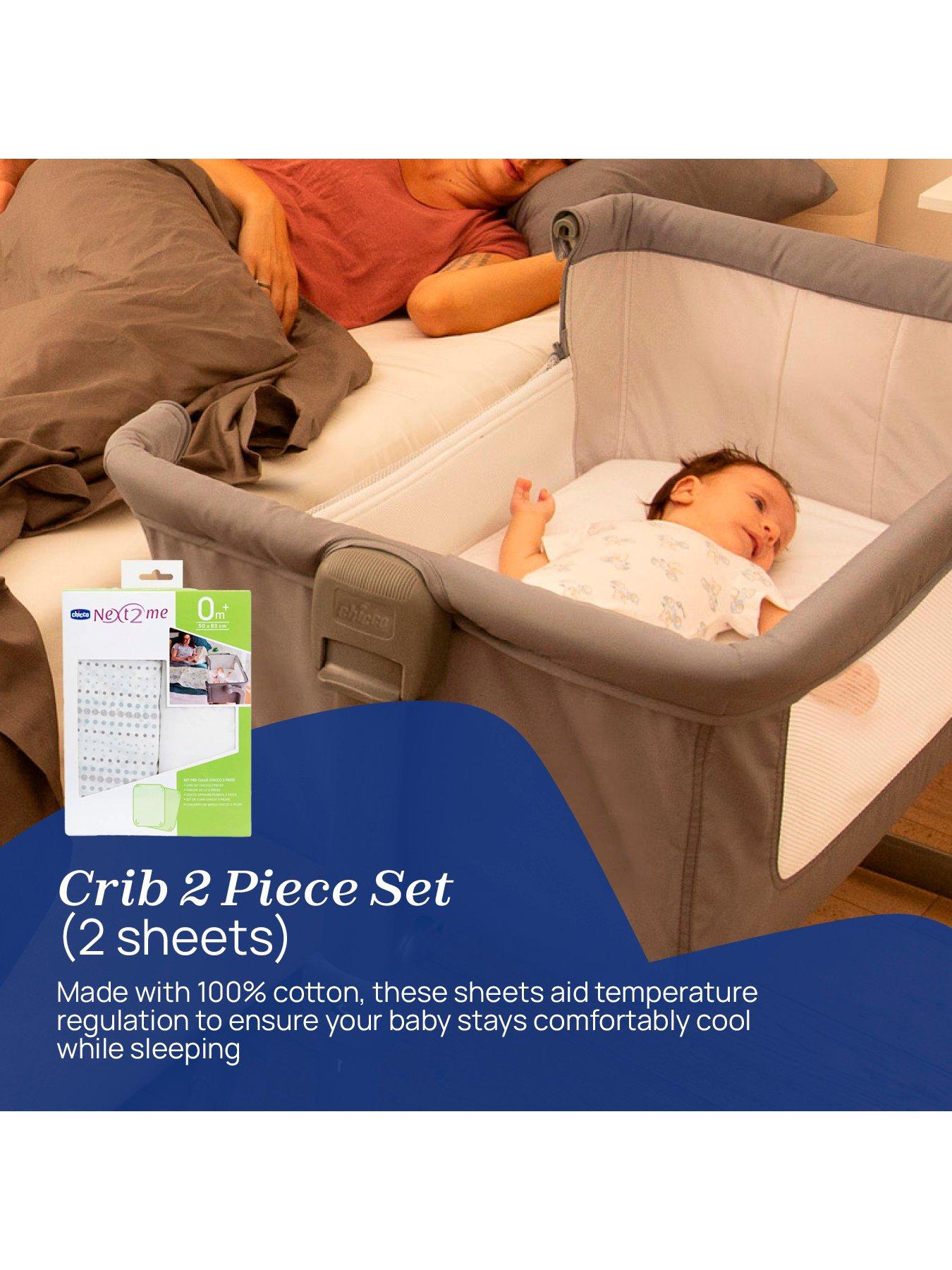 Image 5 of 6 of Chicco Next2Me Essential Crib, Plush Bear Projector &amp; 2 Crib Sheets, Air