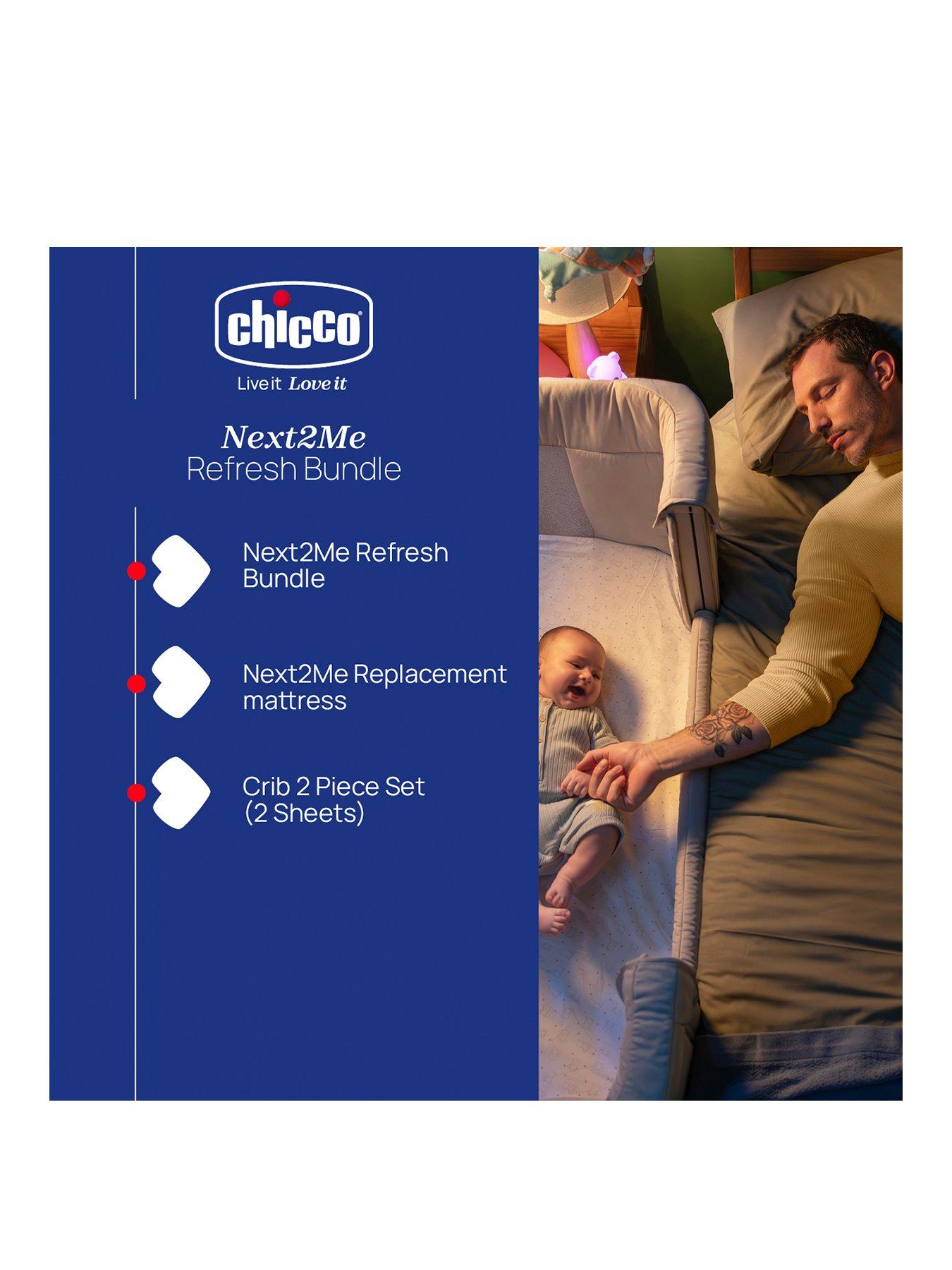 Image 2 of 6 of Chicco &nbsp;Next2Me Refresh Bundle, Replacement Mattress &amp; 2 Fitted Sheets, Air