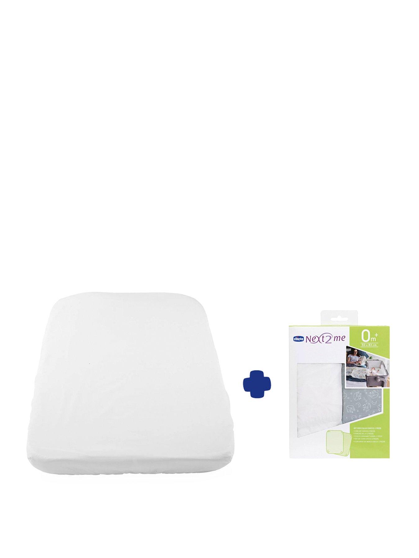 Image 1 of 6 of Chicco Next2Me Refresh Bundle, Replacement Mattress &amp; 2 Fitted Sheets, Grey Fox