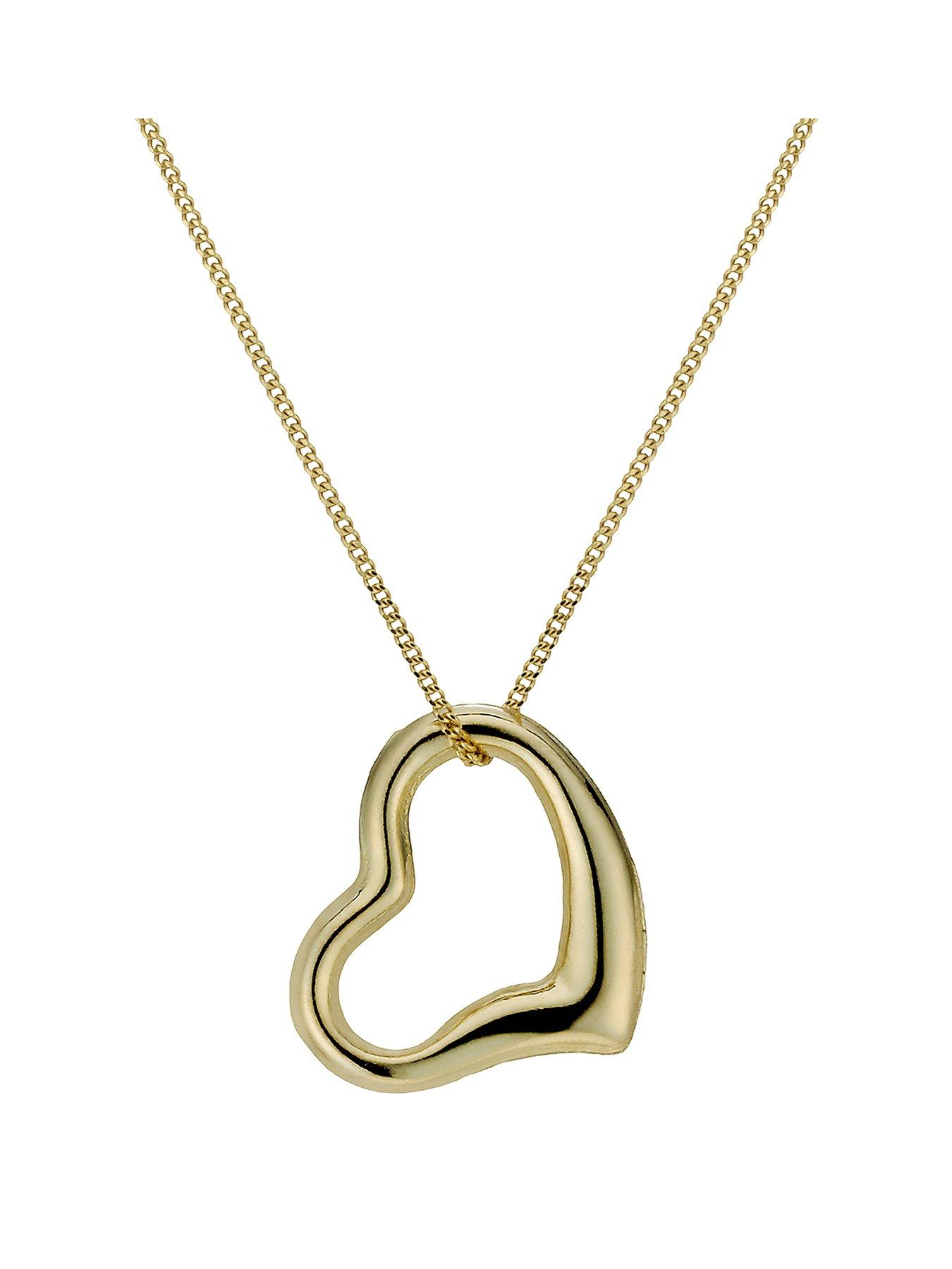 H. Samuel 9ct Yellow Gold Necklace. Heart Pendant
