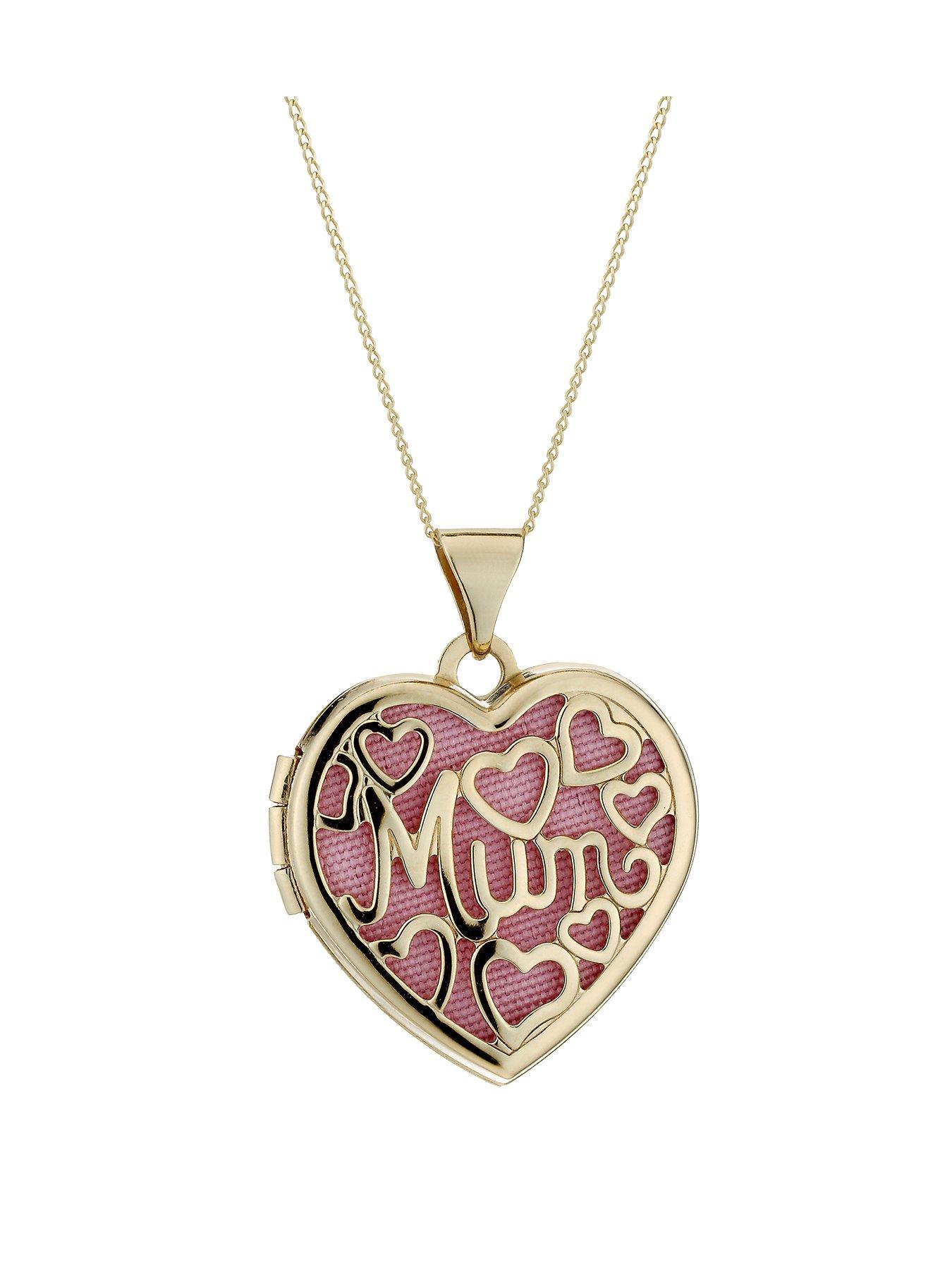 undefined 9ct Yellow Gold Necklace. 18 inch Chain with Filigree Mum Locket