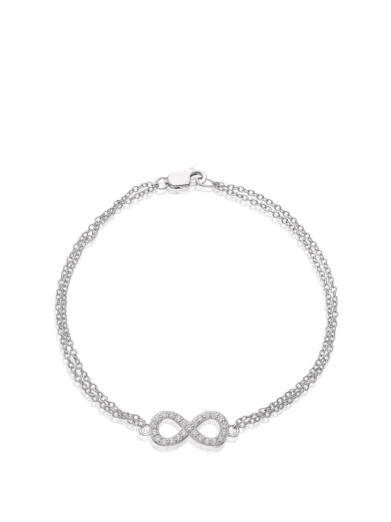undefined Sterling Silver Bracelet. Cubic Zirconia Eternity Bracelet