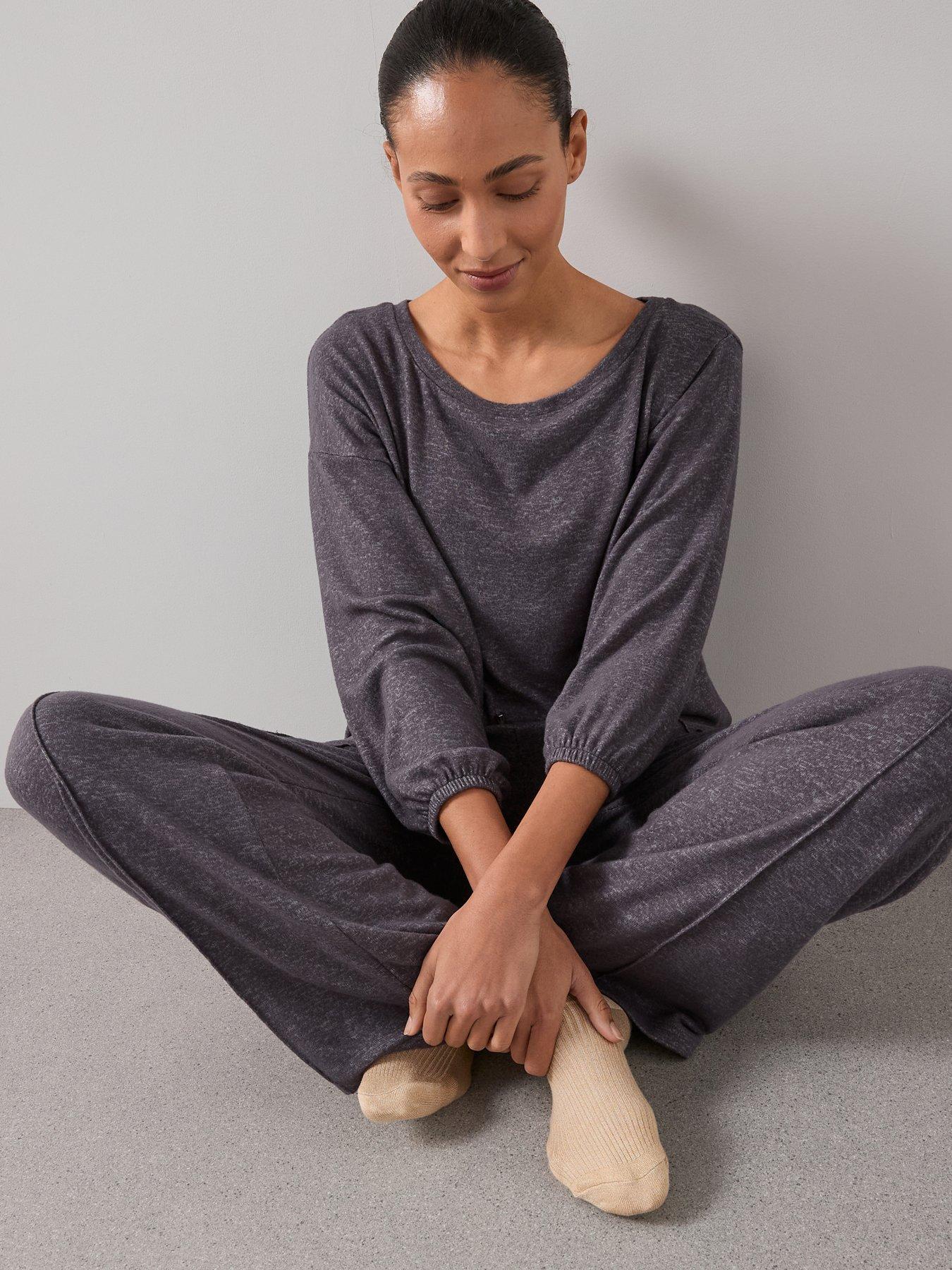 Image 6 of 6 of The Very Collection Soft Touch Seam Detail Wide Leg Loungewear Set - Grey