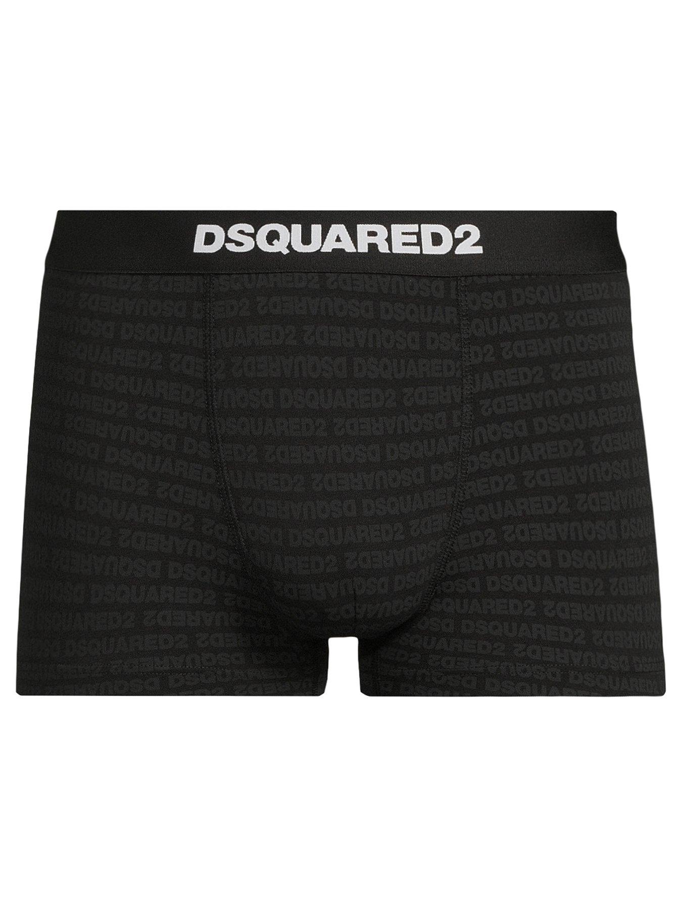 Dsquared2 Dsquared Heritage Monogram Print Logo Boxer Briefs - Black