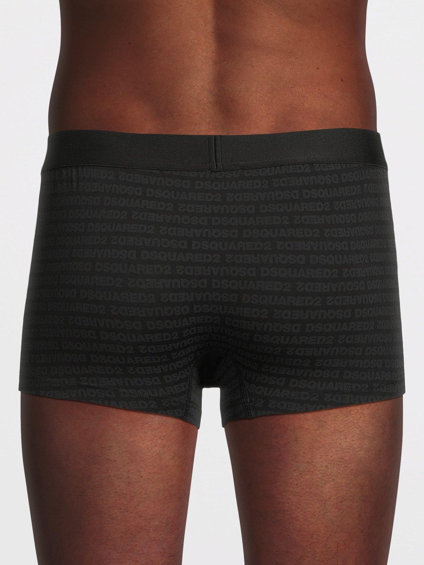 Dsquared2 Dsquared Heritage Monogram Print Logo Boxer Briefs - Black | Very