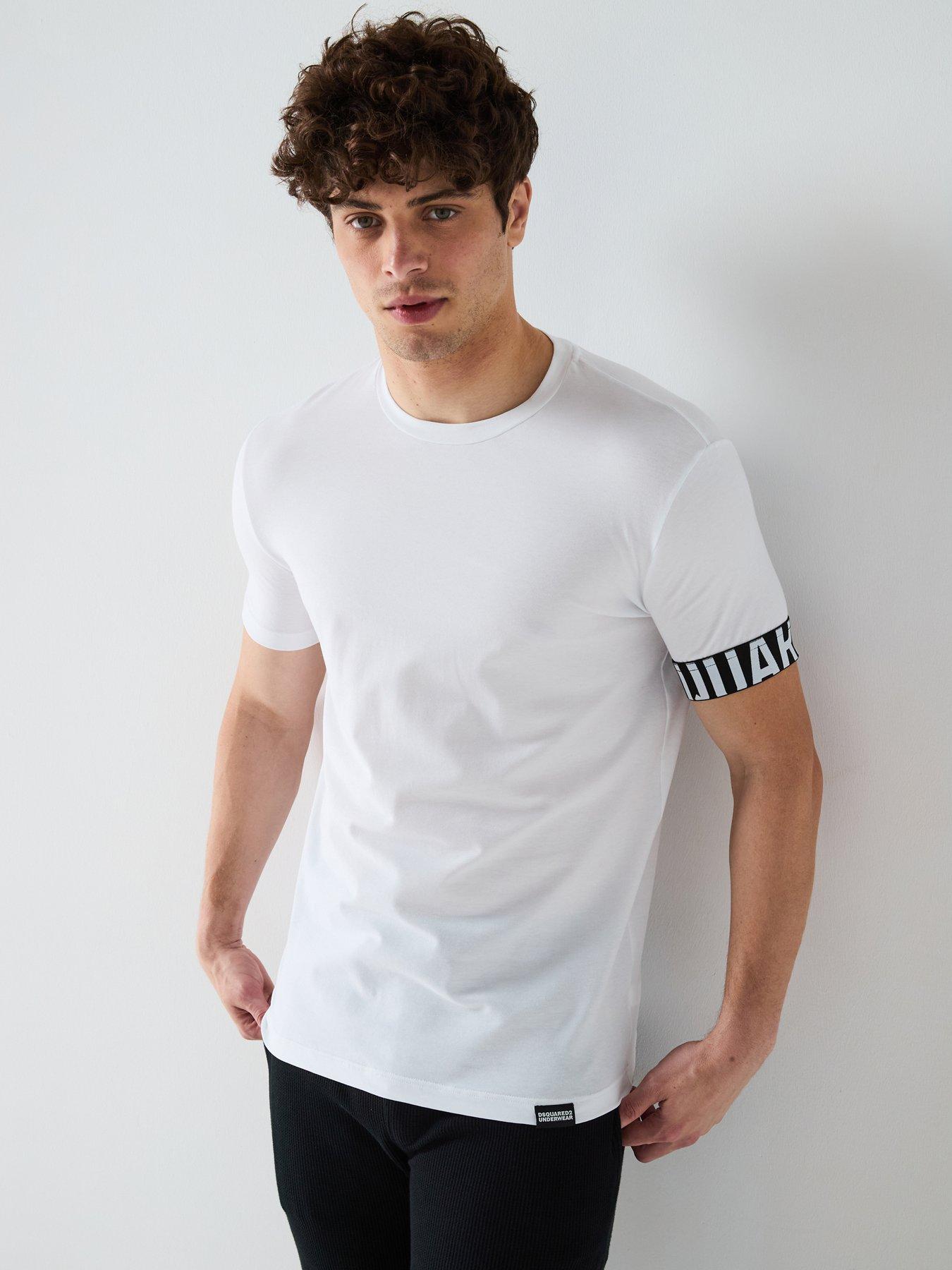 undefined Dsquared Stretch Cotton Crew Neck T-Shirt - White