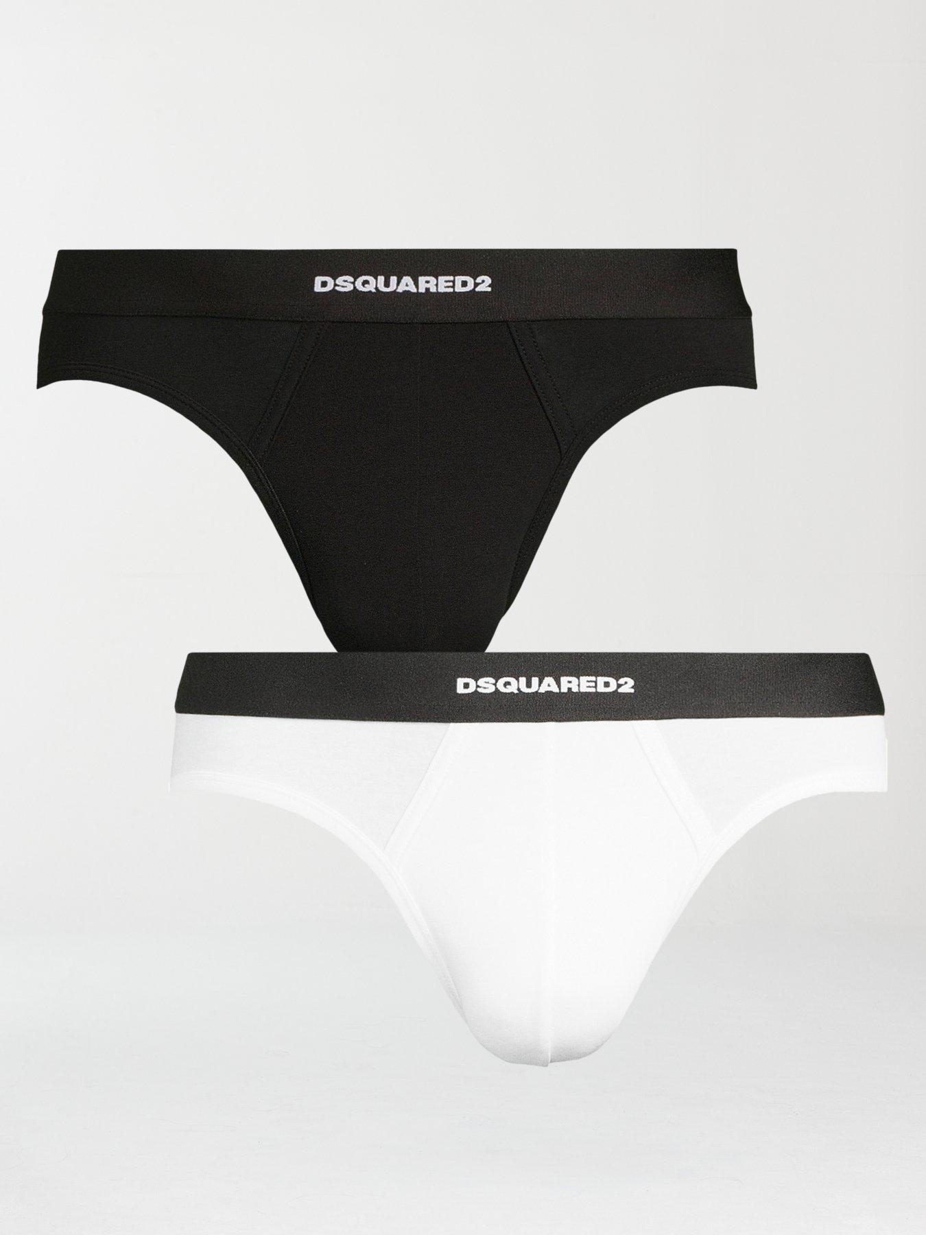 undefined Dsquared 2 Pack Stretch Cotton Briefs - Black/White