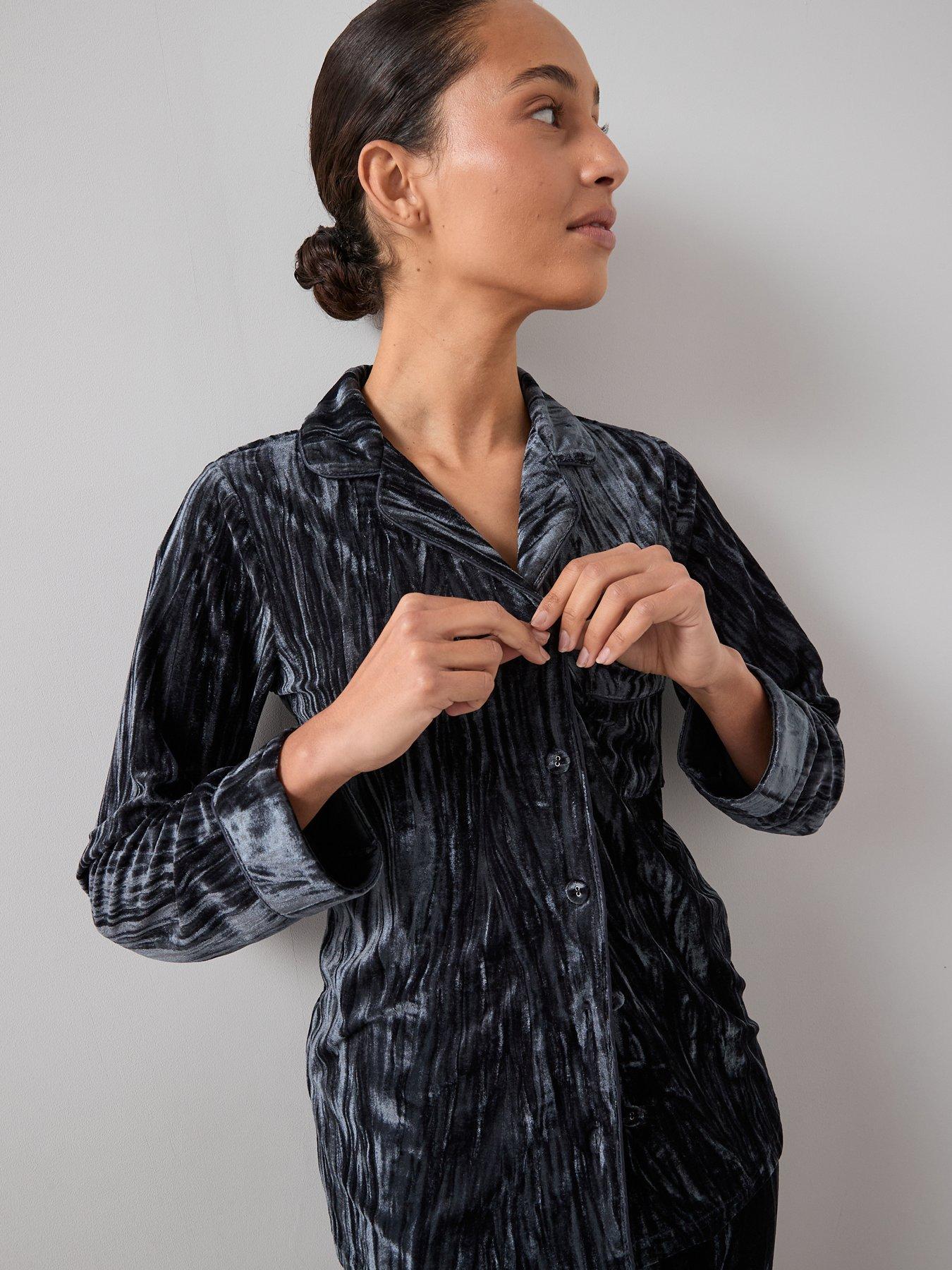 Image 4 of 6 of The Very Collection Crushed Velvet Revere Set - Grey