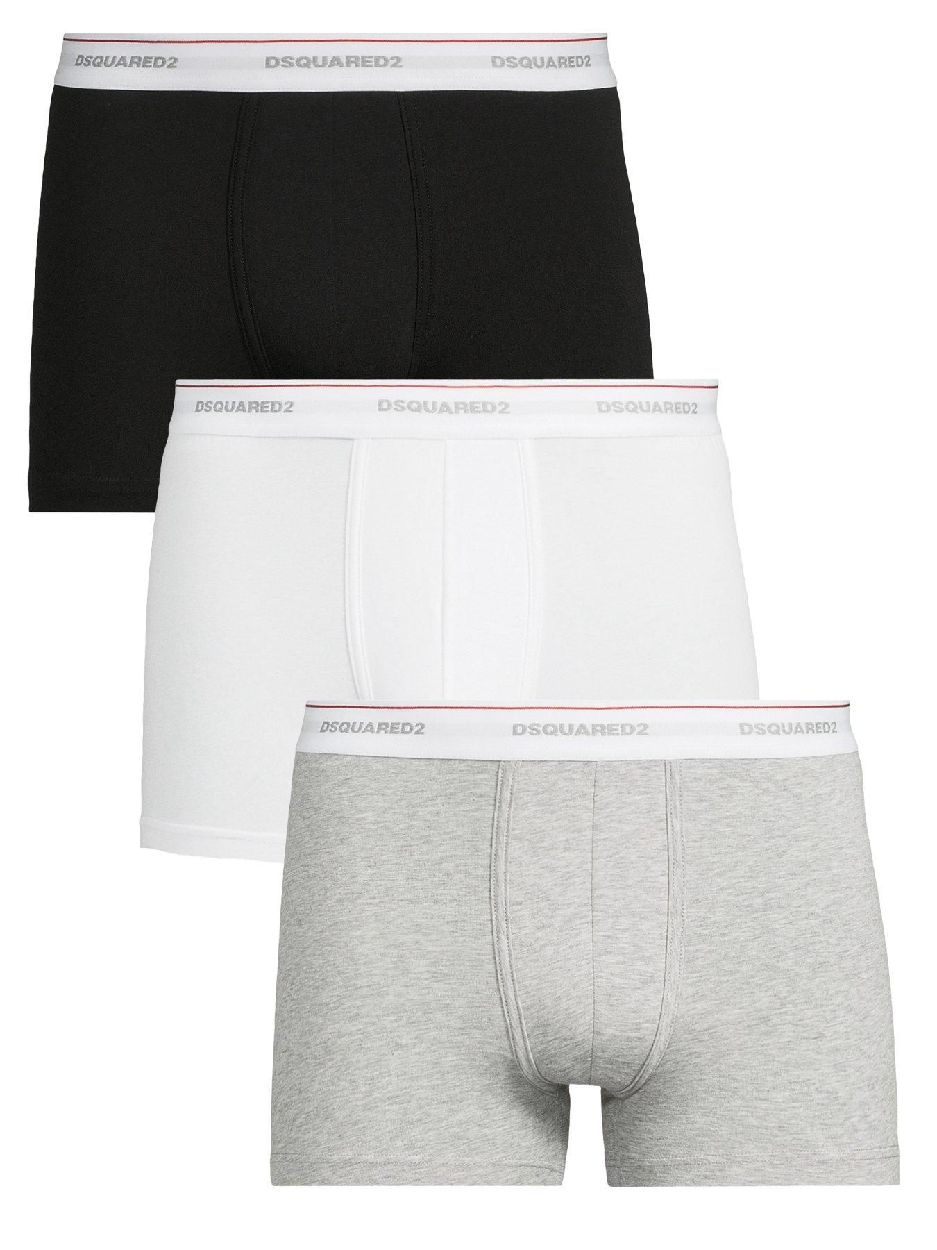 undefined Dsquared Stretch Cotton 3 Pack Of Trunks - Dark Assorted