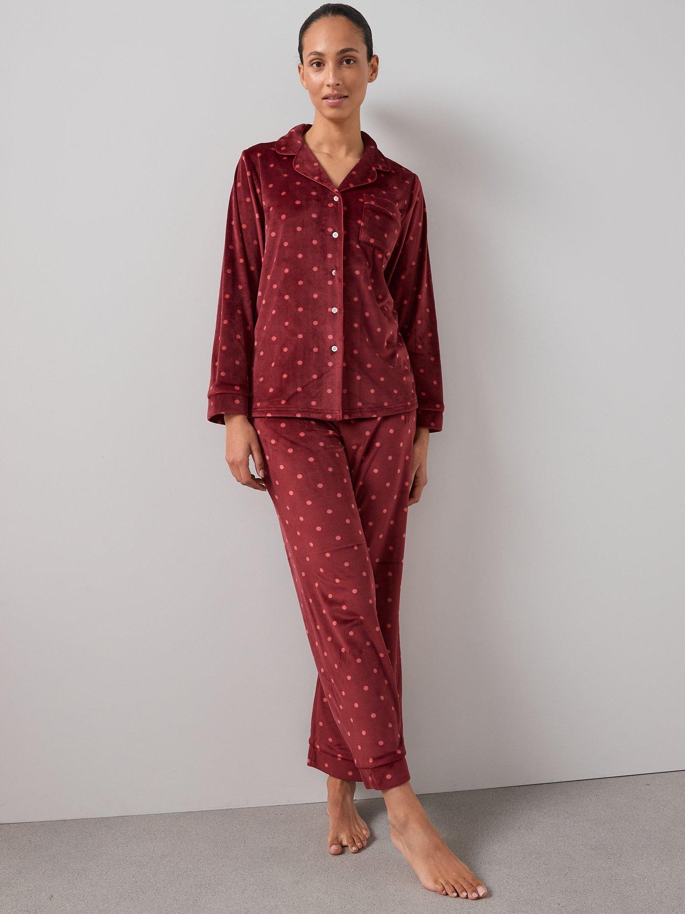 Image 5 of 6 of The Very Collection Polka Dot Fleece Revere Set - Red