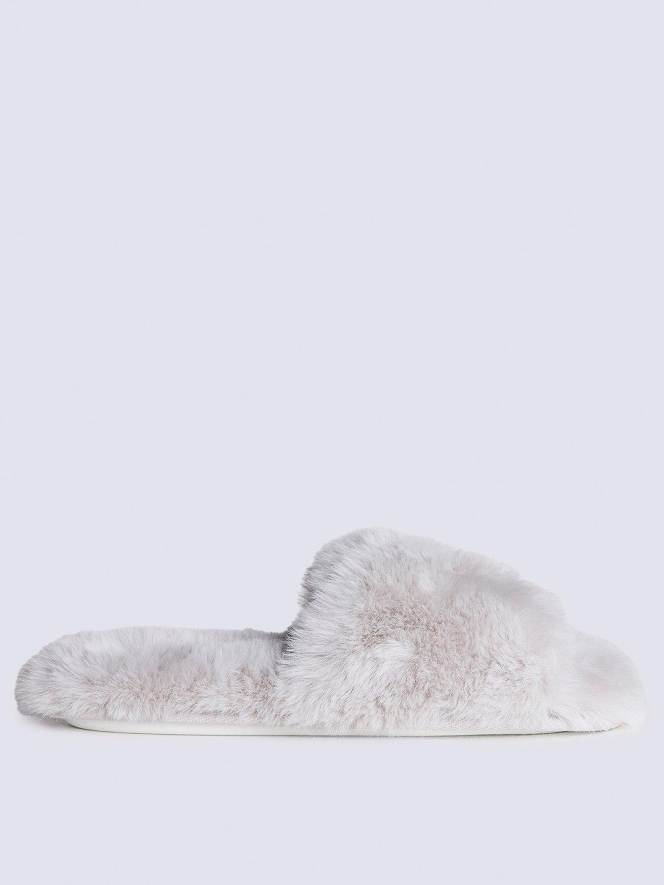Image 1 of 5 of Boux Avenue Rosebud Slider Slippers - Grey