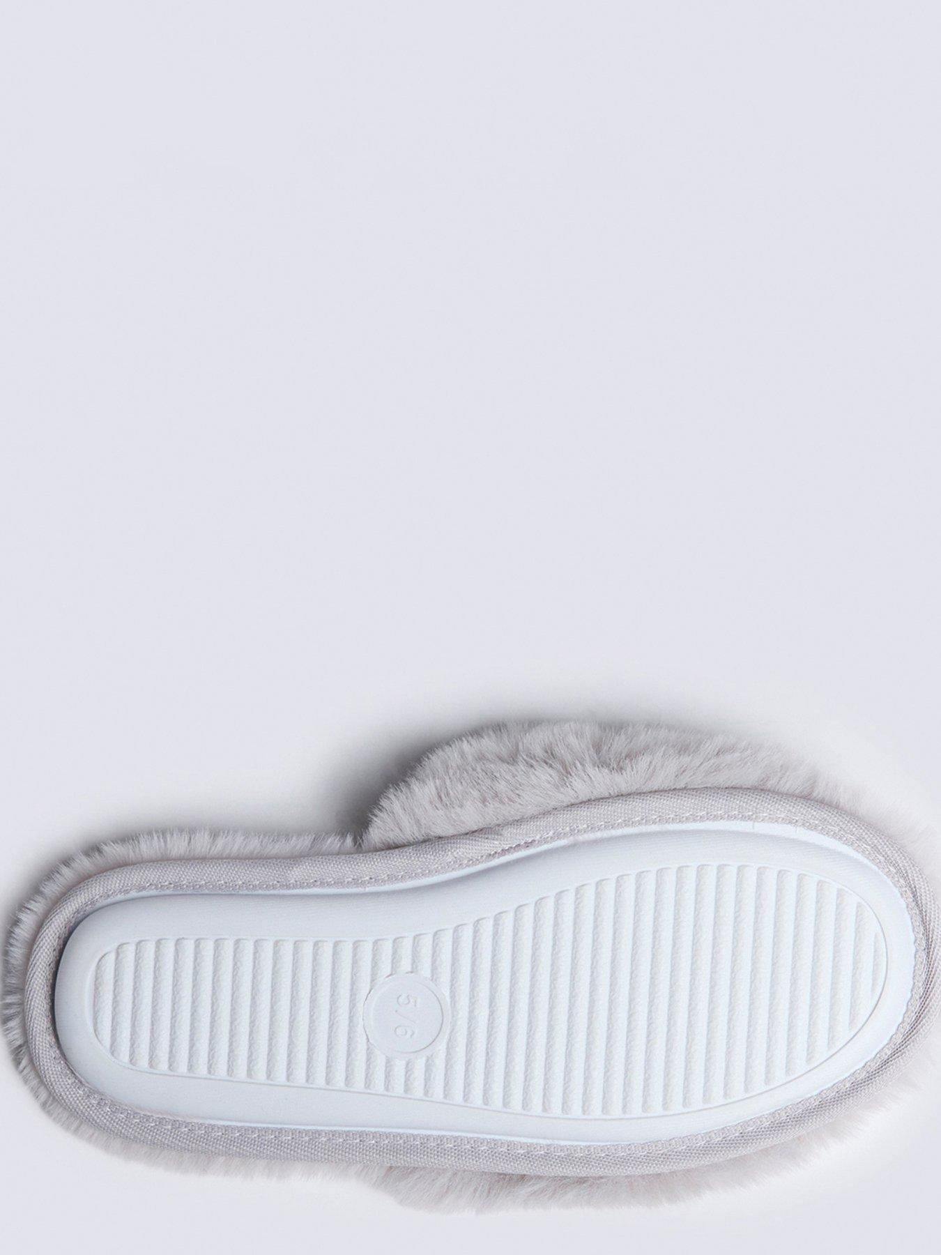 Image 4 of 5 of Boux Avenue Rosebud Slider Slippers - Grey