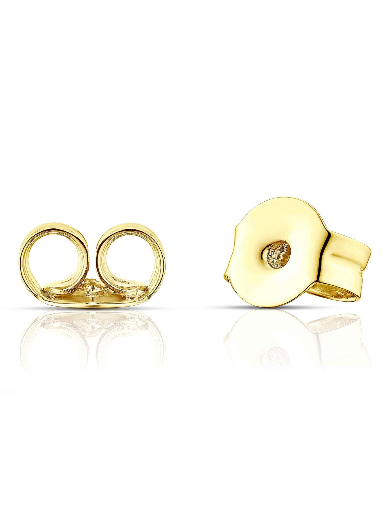 Samuel 9ct Yellow Gold Textured Polished Knot Stud