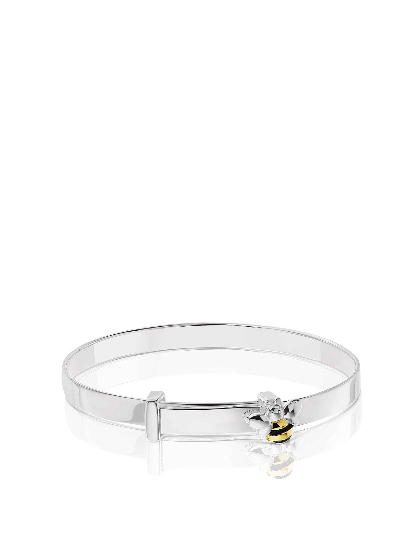 undefined Silver Bracelet. Black & Yellow Bee Charm Bracelet
