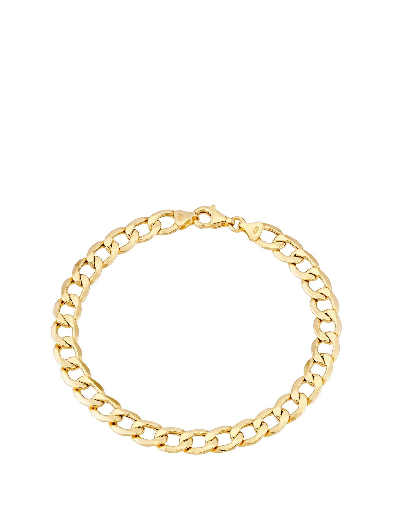 undefined 9ct Yellow Gold Bracelet. 8 Inch Curb Bracelet