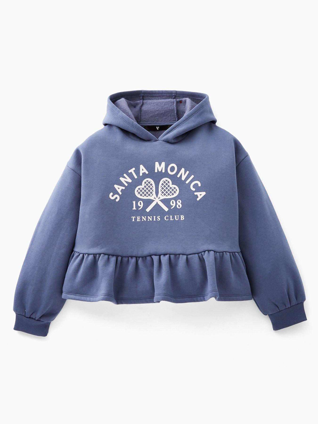 The Very Collection Girls Peplum Hoody - Dusky Blue