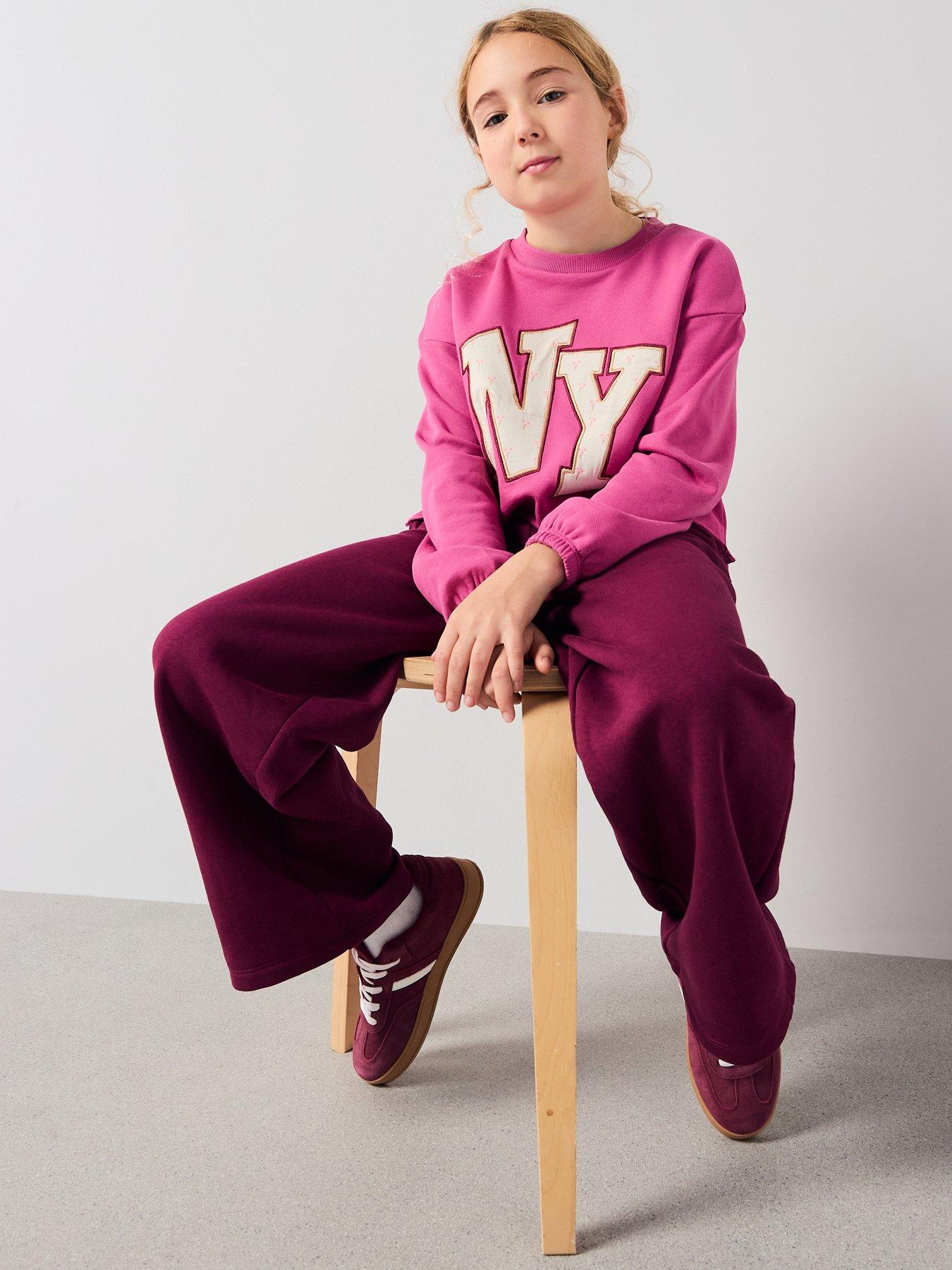 Image 3 of 5 of V by Very Girls Long Sleeve Embroidered Slogan Top - Multi