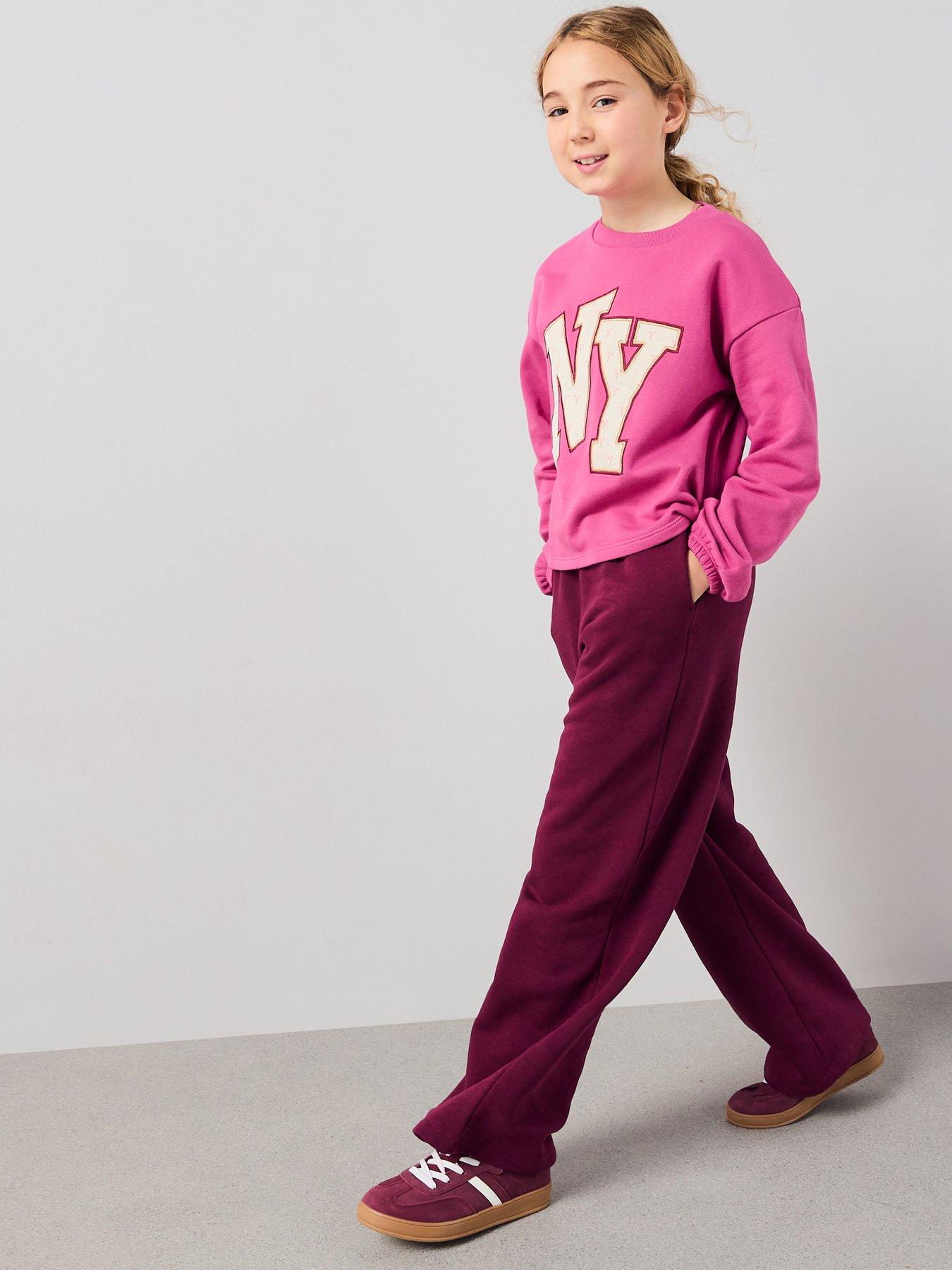 Image 4 of 5 of V by Very Girls Long Sleeve Embroidered Slogan Top - Multi