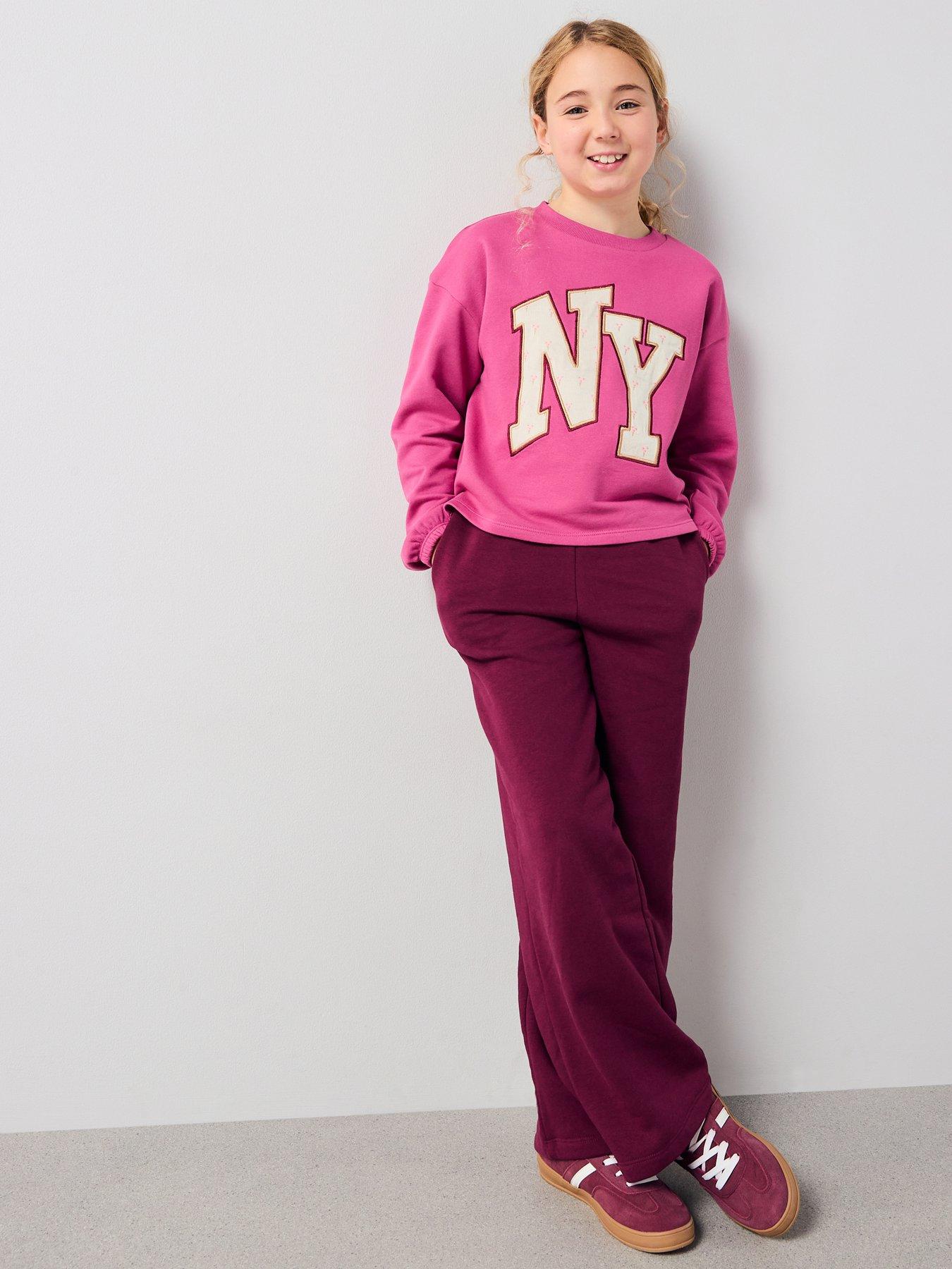 Image 5 of 5 of V by Very Girls Long Sleeve Embroidered Slogan Top - Multi