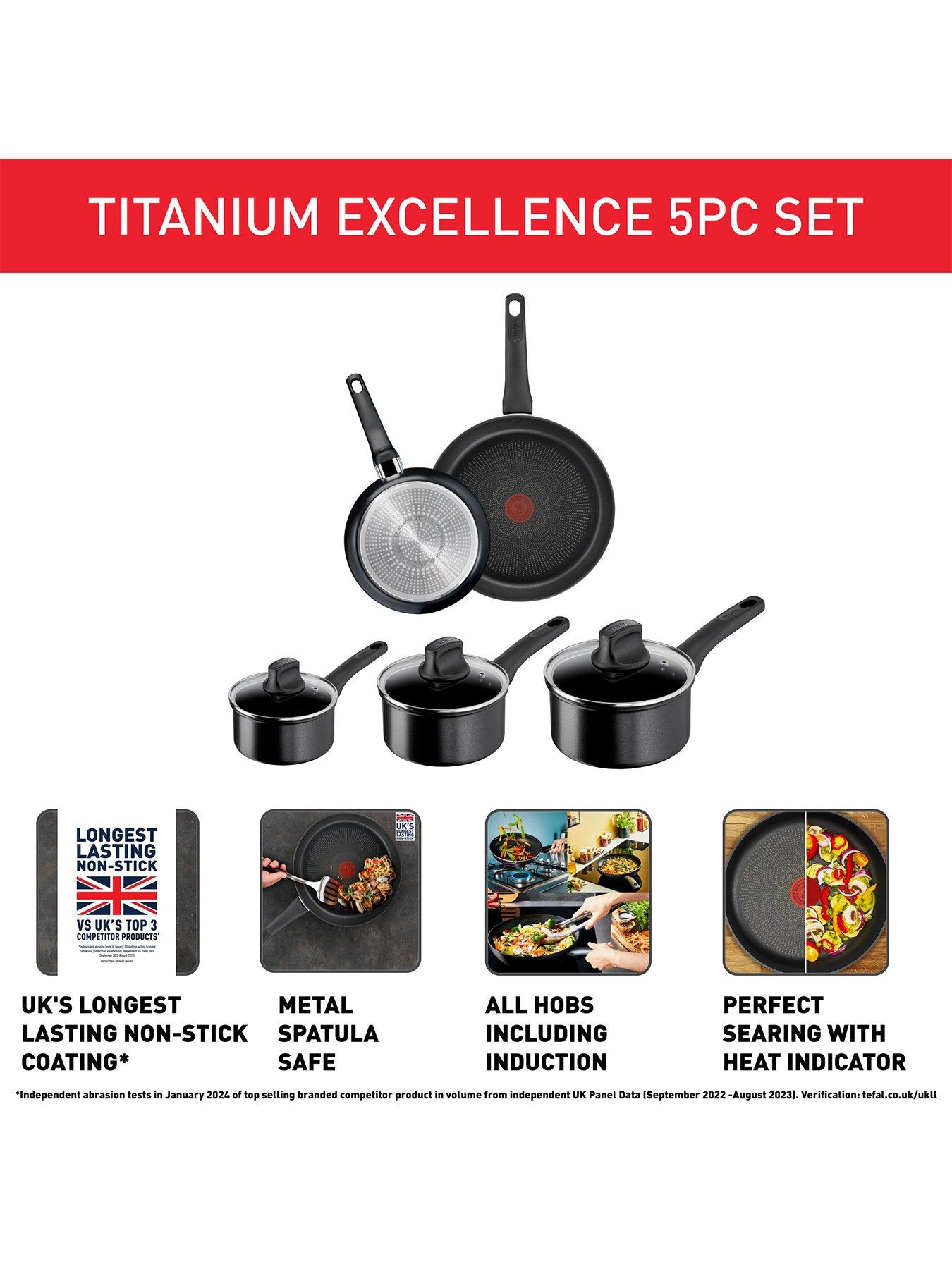 Image 2 of 7 of Tefal Titanium Excellence 5pc Non-Stick Pan Set