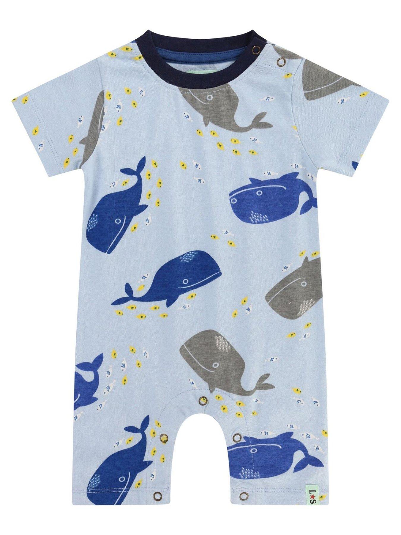 undefined Baby Boys Whale Print Romper - Multi