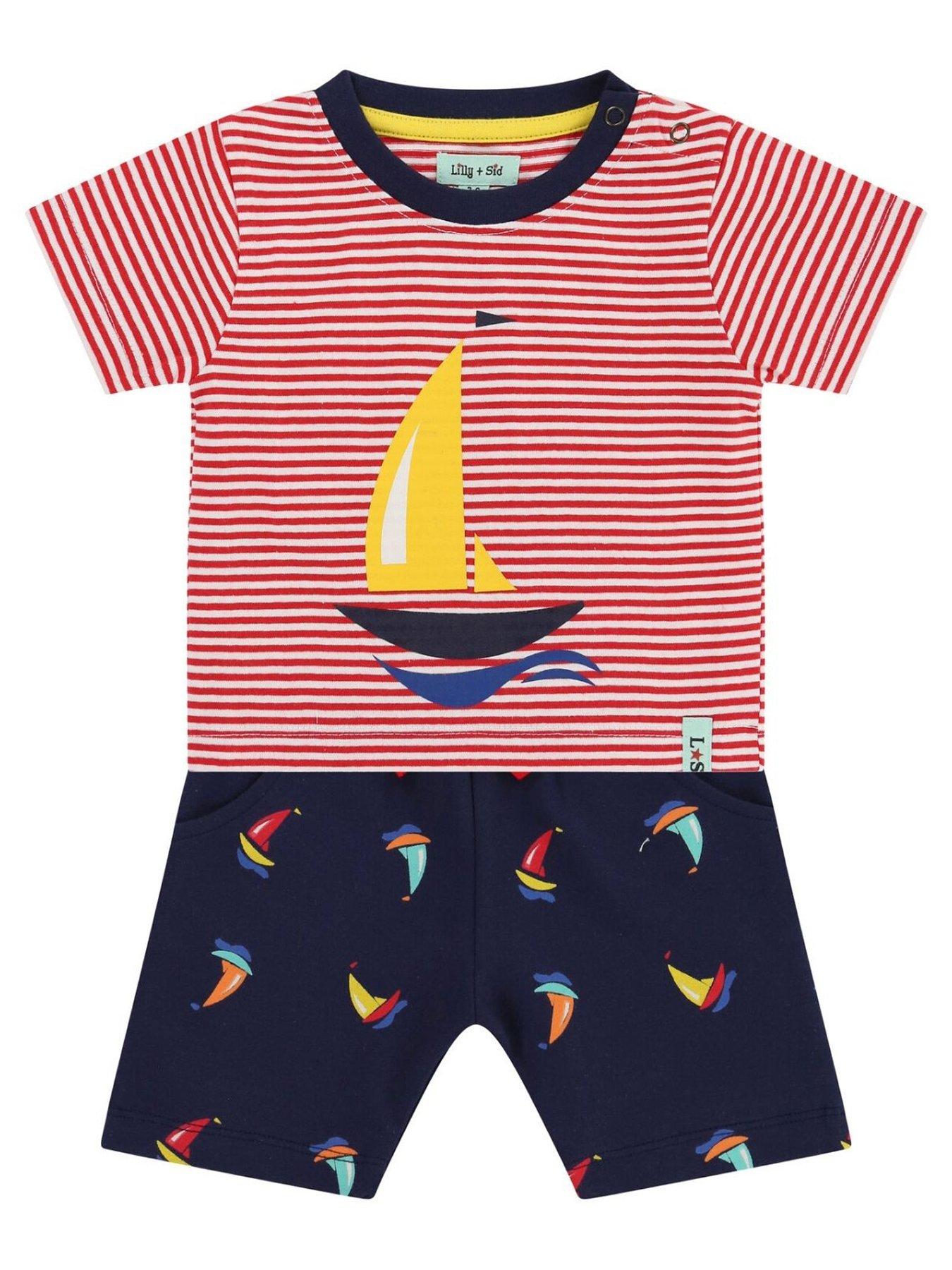 undefined Baby Boys Sail Boat Short Set - Multi