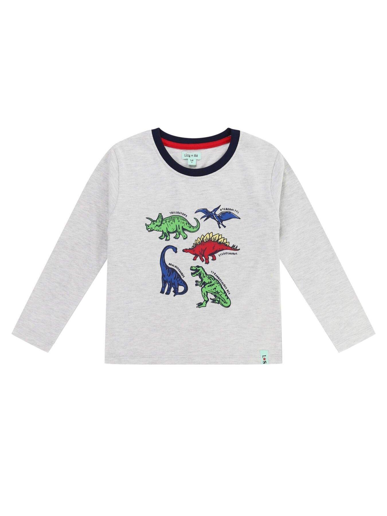 Image 1 of 4 of Lilly + Sid Boys Multi Dino Top - Grey