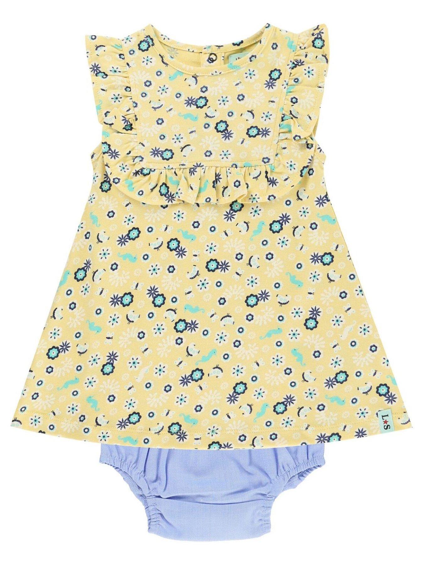 undefined Baby Girls Frill Tunic And Chambray Shorts - Multi