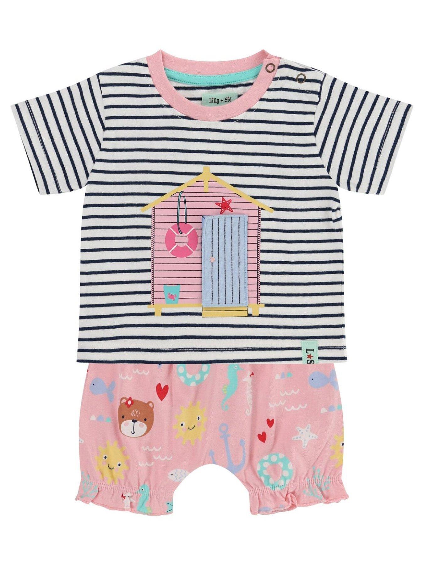 undefined Baby Girls Beach Hut Applique  T-shirt & Short Set - Multi