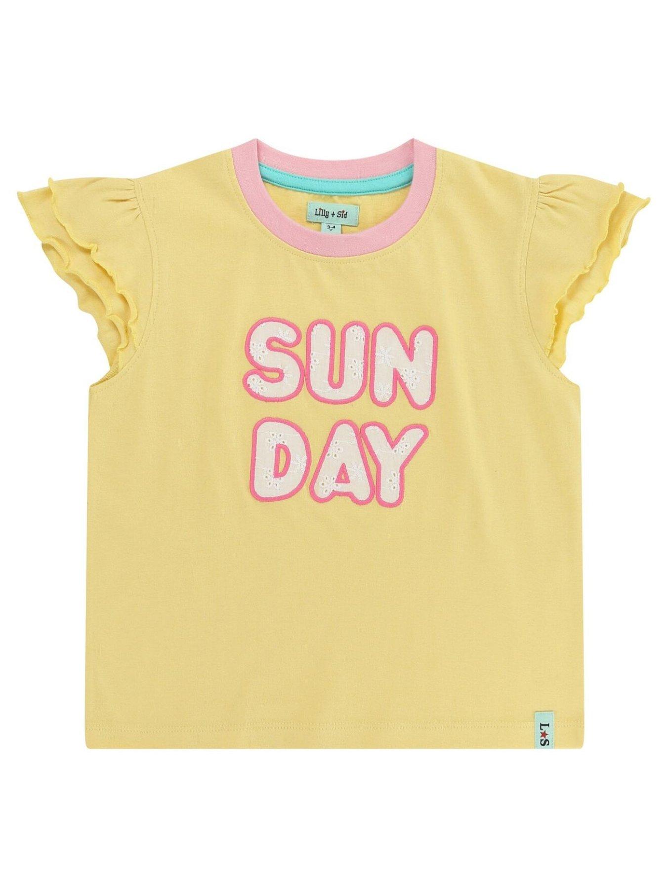 undefined Girls Sunday Applique T-shirt - Yellow