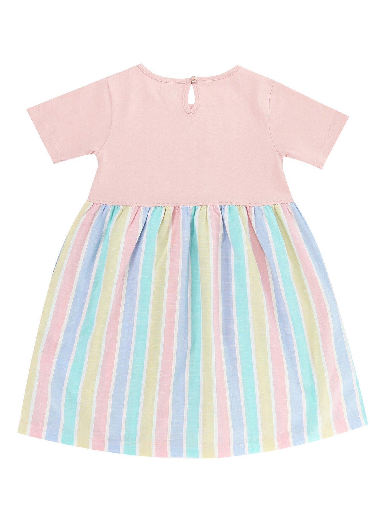 Image 2 of 4 of Lilly + Sid Girls Fabric Mix Dress - Multi