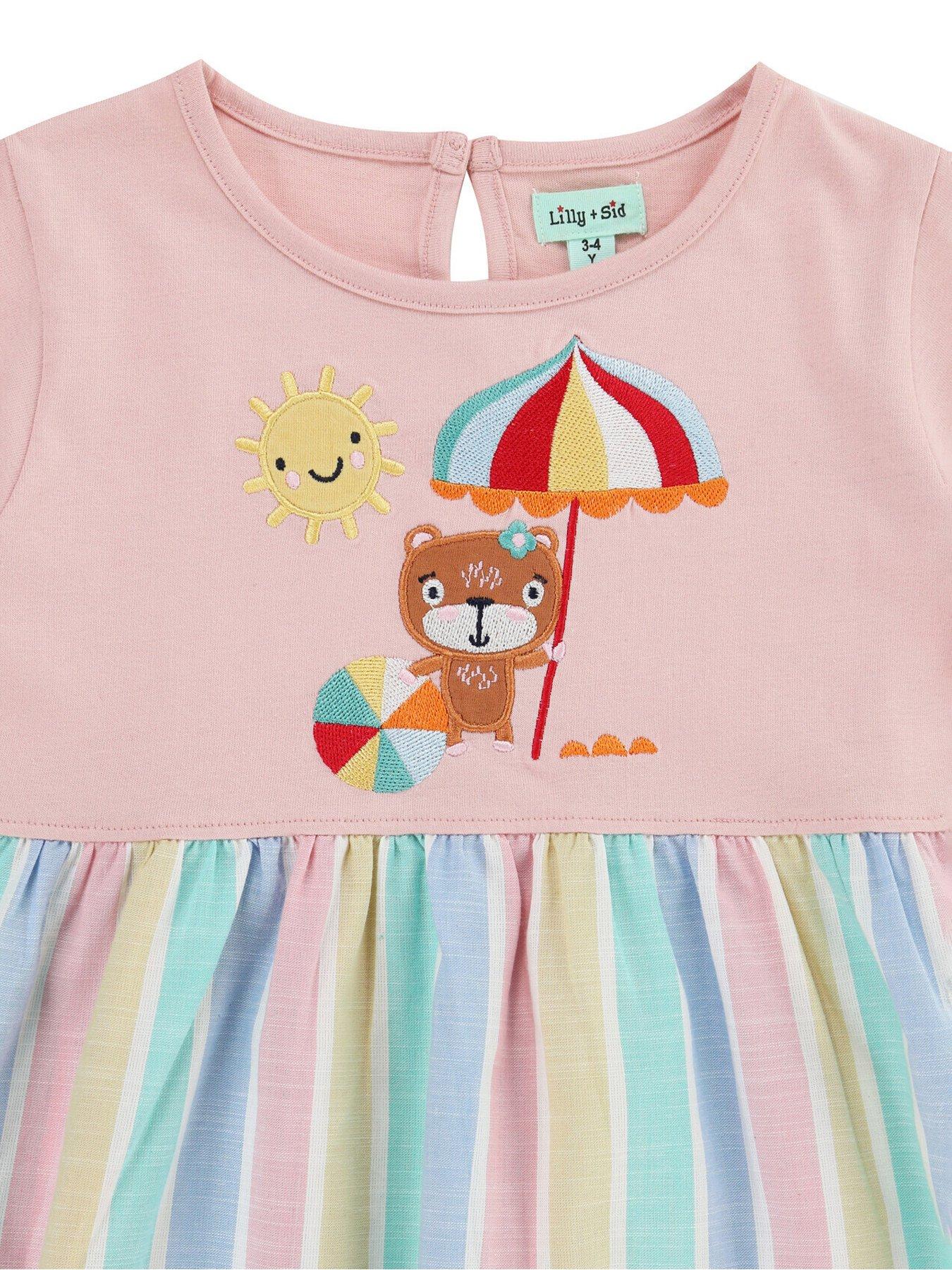 Image 3 of 4 of Lilly + Sid Girls Fabric Mix Dress - Multi