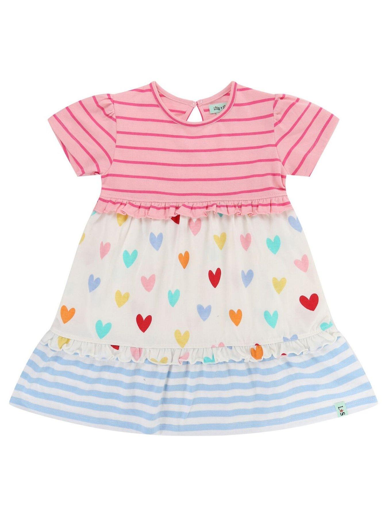 undefined Girls Mix Print Hearts Dress - Multi
