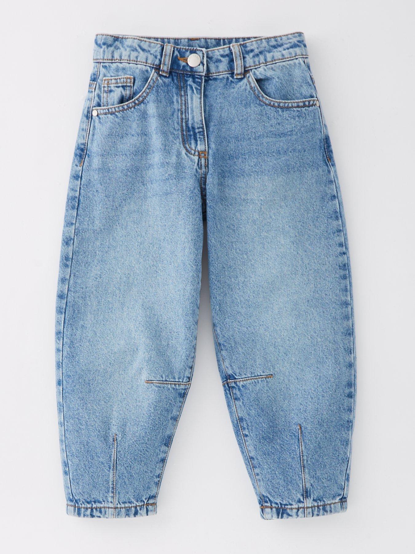 undefined Girls Barrell Leg Jeans - Mid Wash