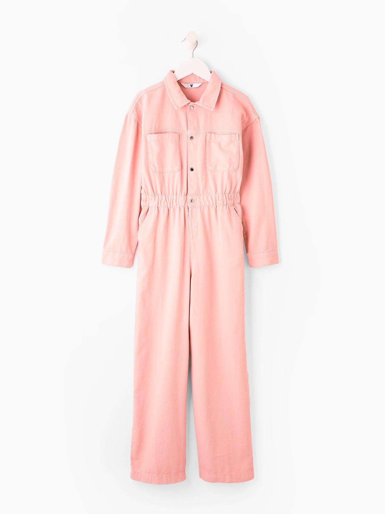 undefined Girls Cord Button Up Jumpsuit