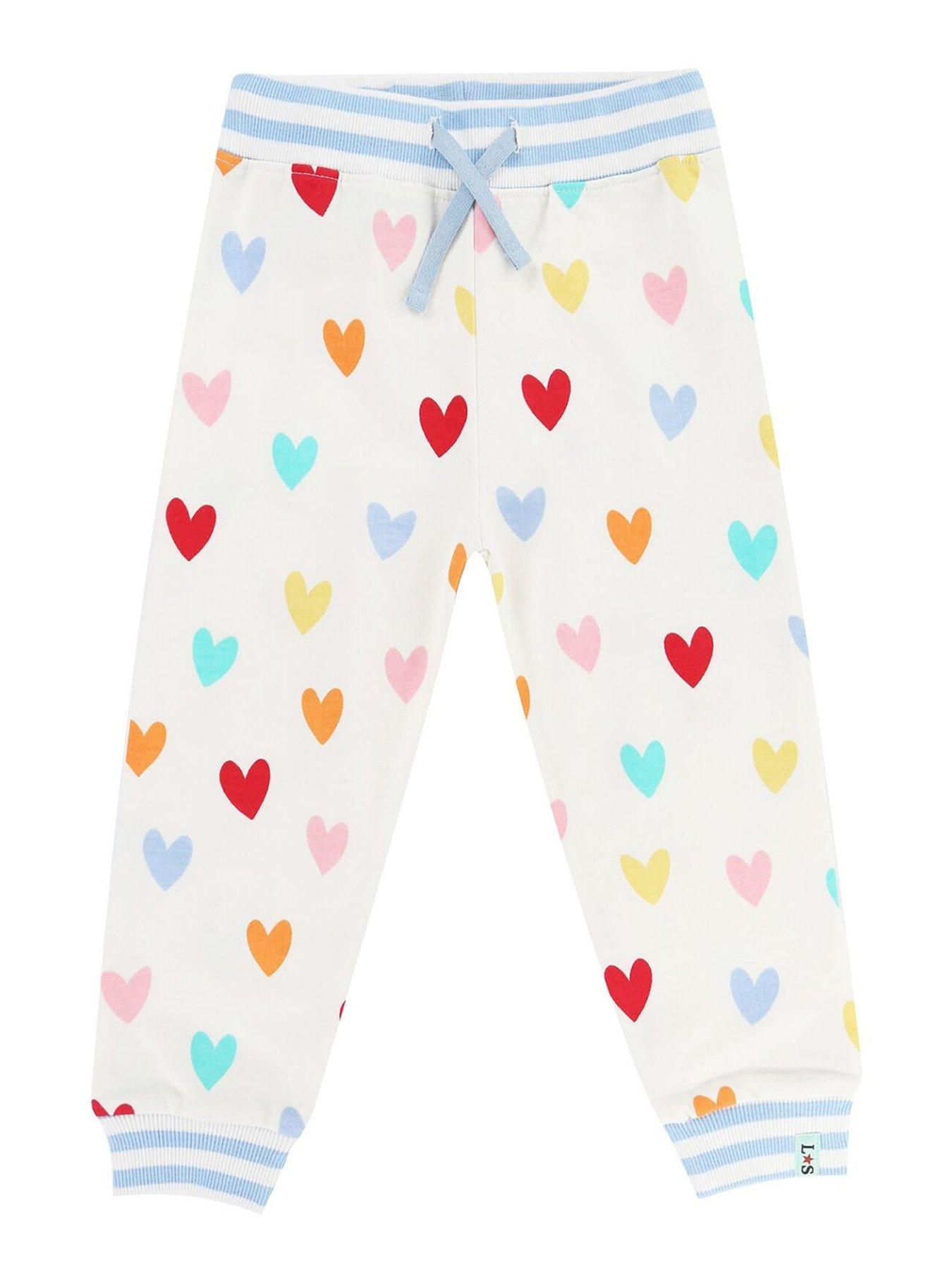 undefined Girls Heart Print Joggers - Multi