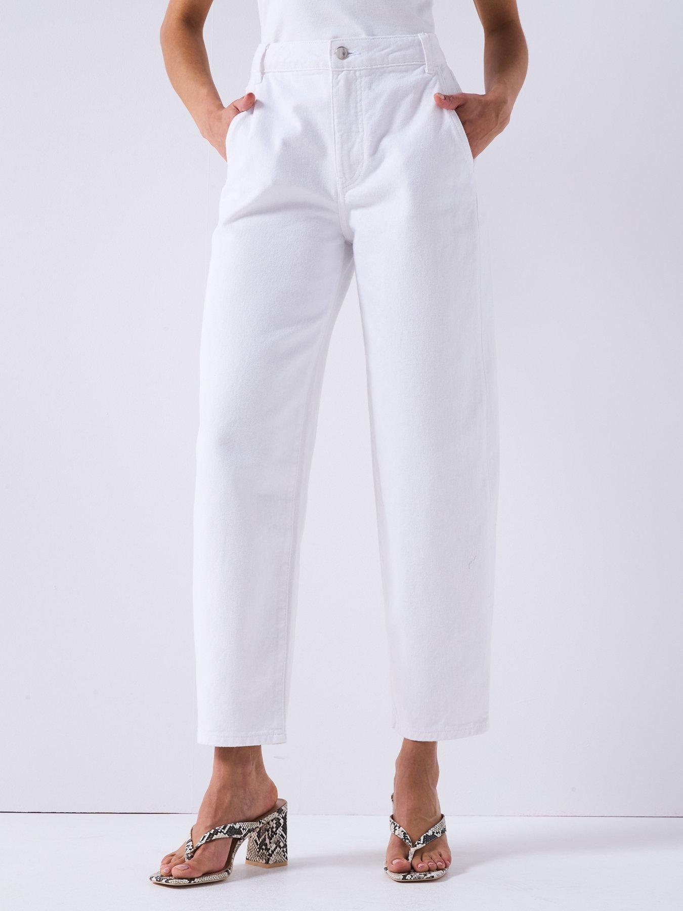 undefined Barrel Leg Jeans - White