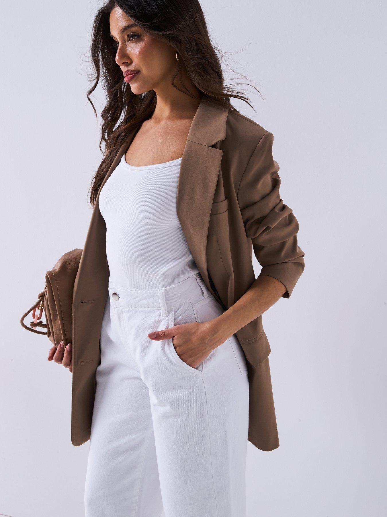 Image 4 of 6 of V by Very Barrel Leg Jeans - White