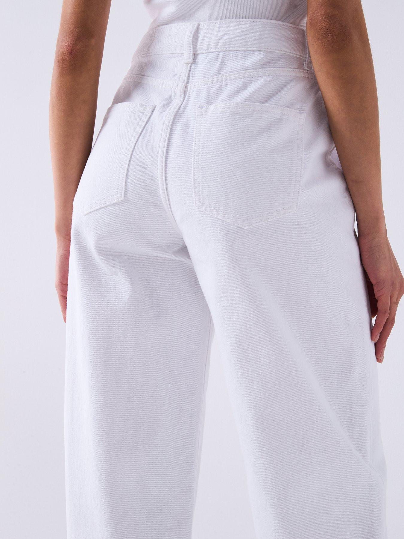 Image 5 of 6 of V by Very Barrel Leg Jeans - White