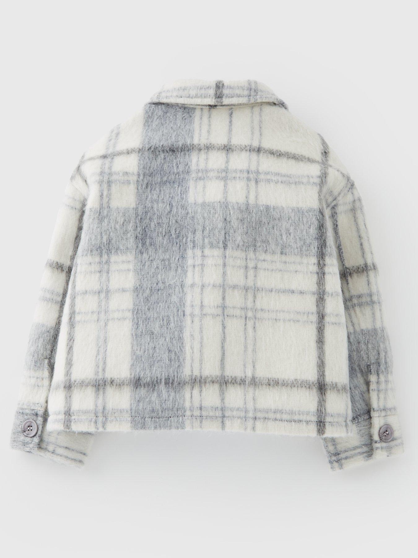 Image 2 of 4 of V by Very Girls Check Jacket - Grey