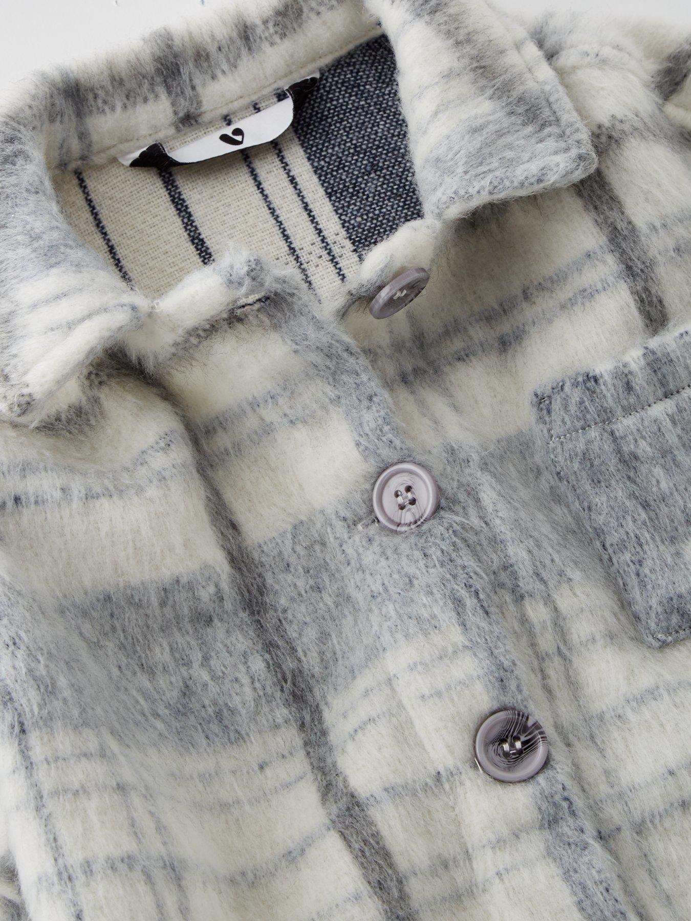 Image 3 of 4 of V by Very Girls Check Jacket - Grey