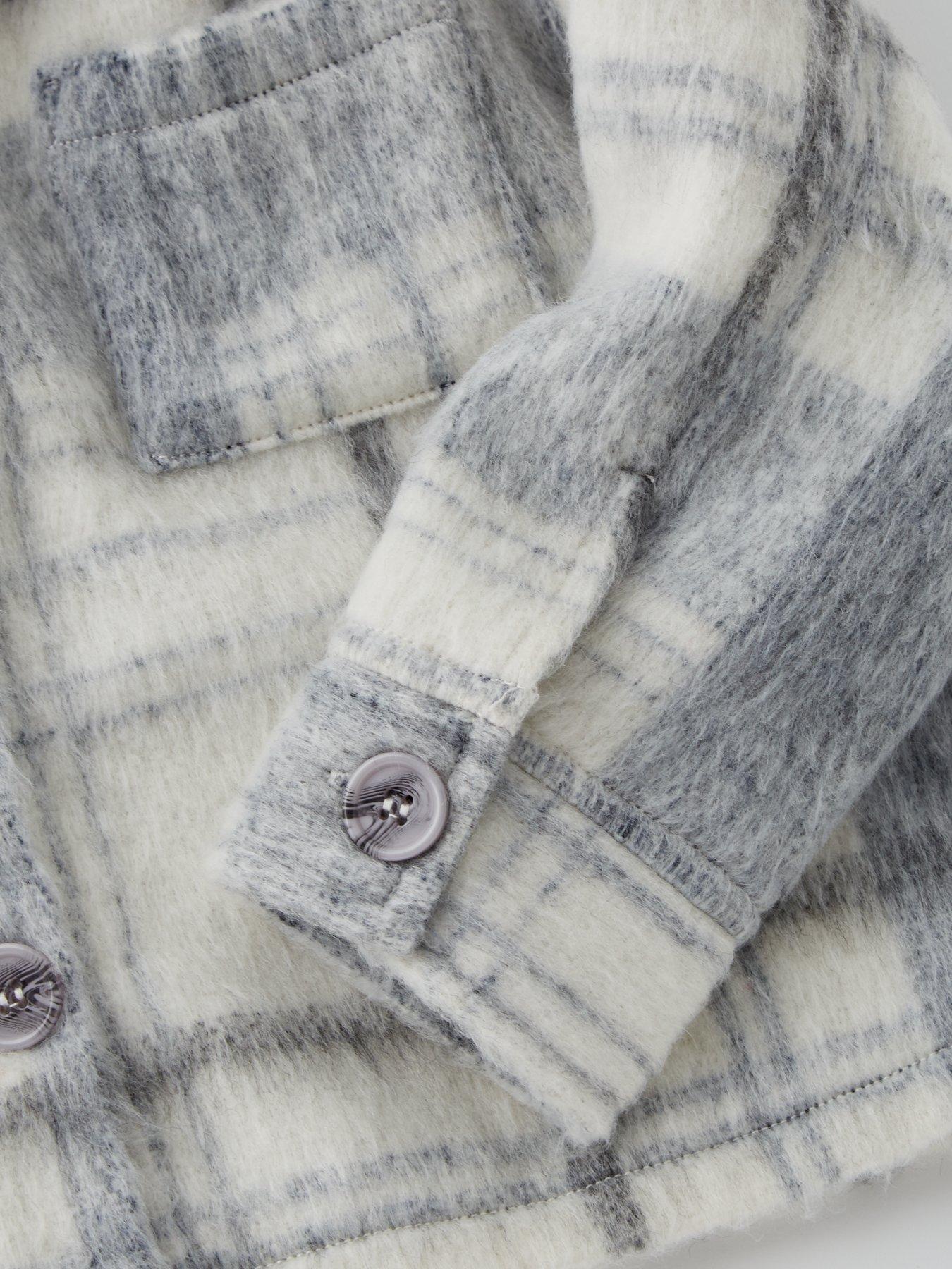 Image 4 of 4 of V by Very Girls Check Jacket - Grey