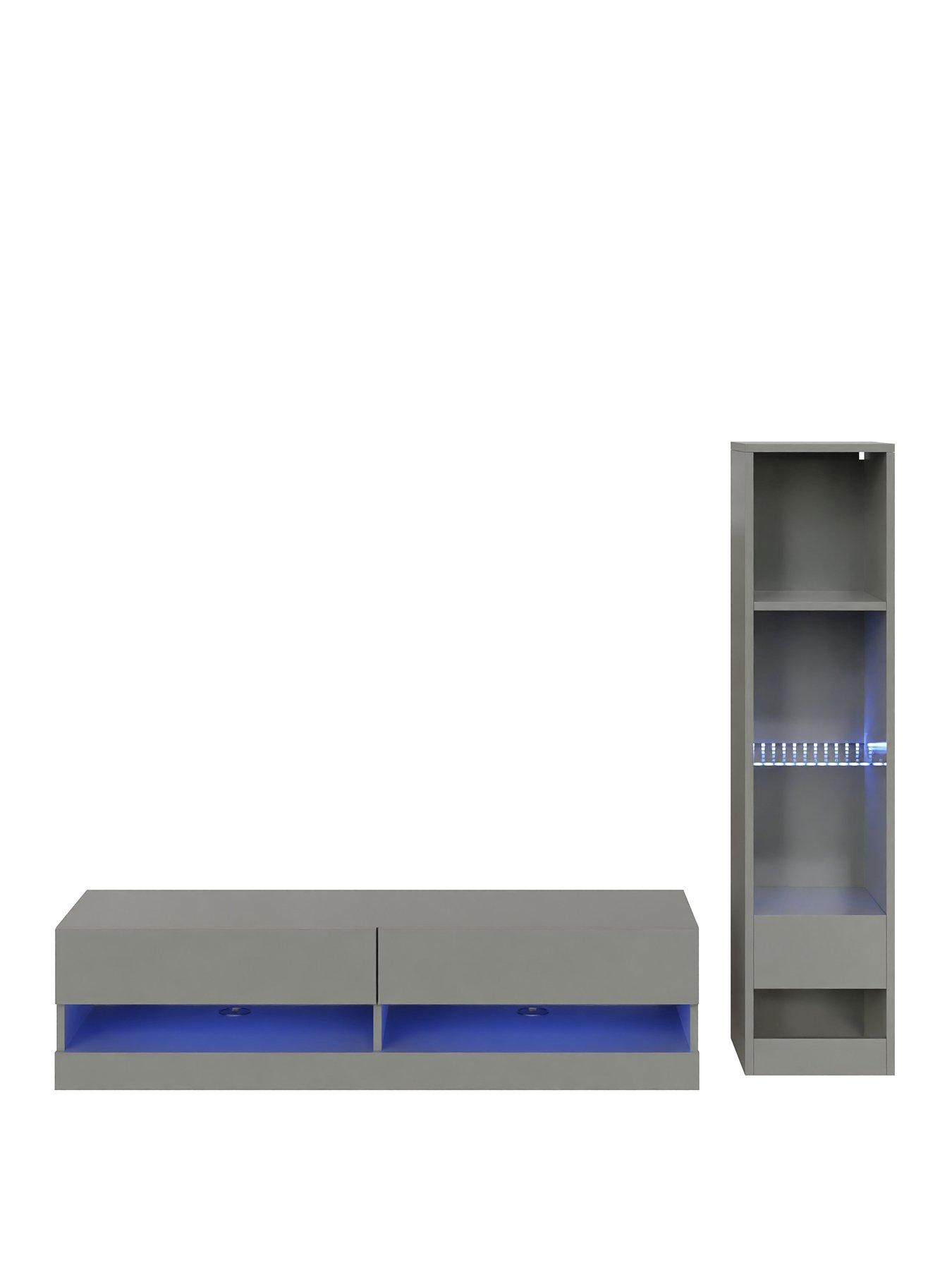 Image 2 of 6 of GFW Galicia 120 Cms Tv Unit + 1 Shelf Unit - Fits up to 55 inch TV - Grey