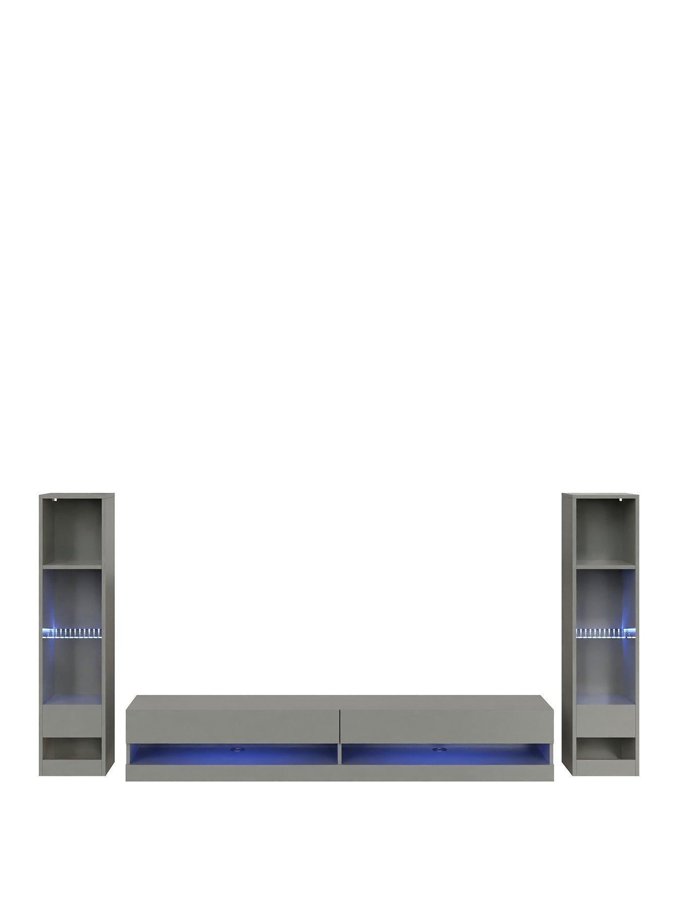Image 2 of 6 of GFW Galicia 180 cm TV Unit + 2 Shelf Units - fits up to 80 inch TV - Grey