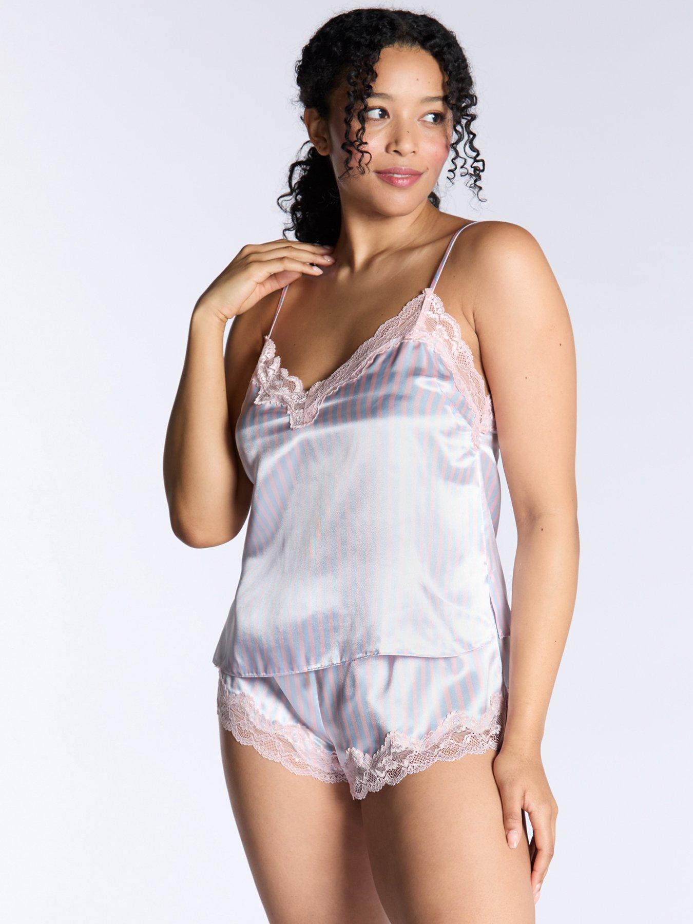 undefined Amelia Stripe Cami Pyjama Set - Mix - Blue
