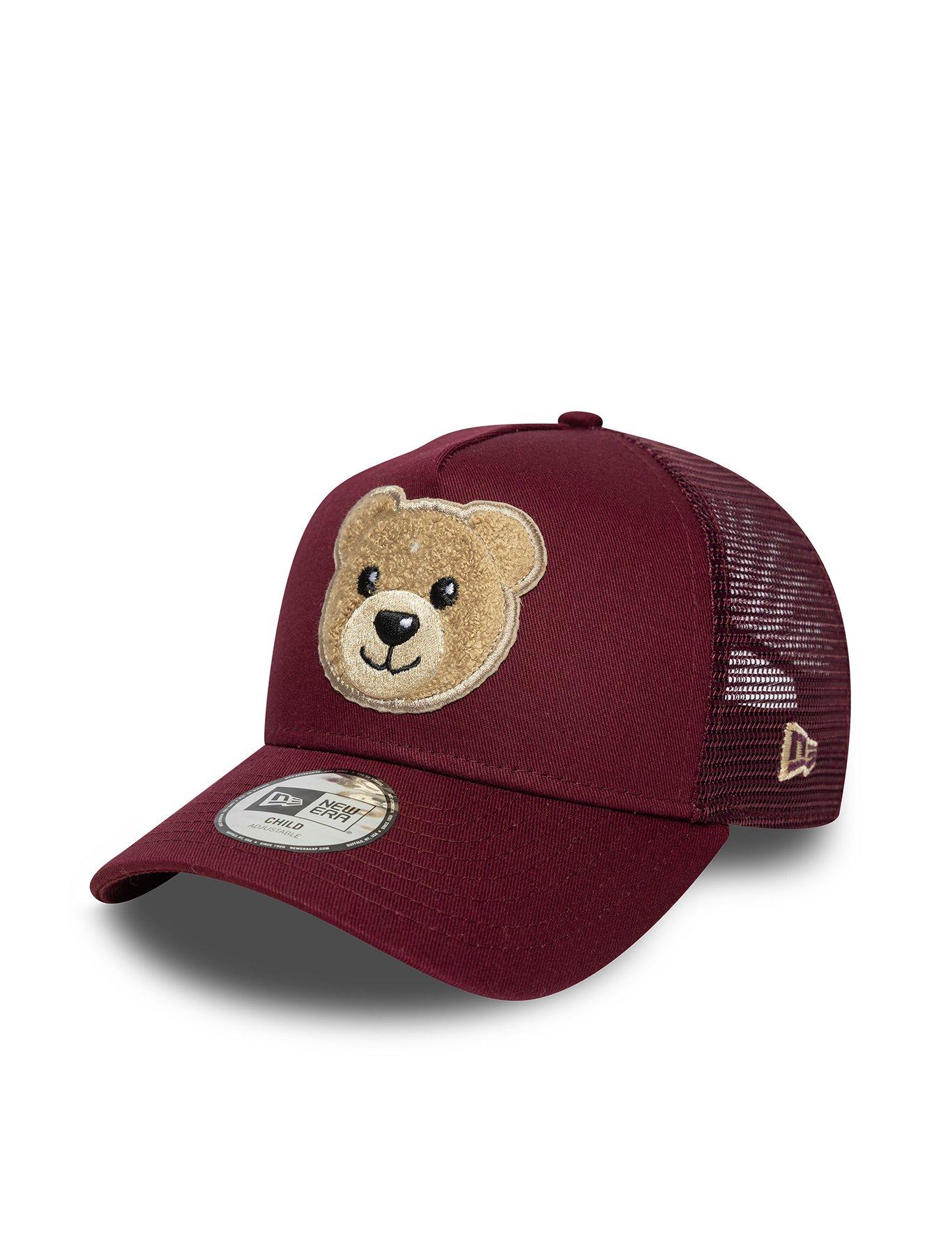 New Era Kids Child Boucle Bear Trucker Cap -red