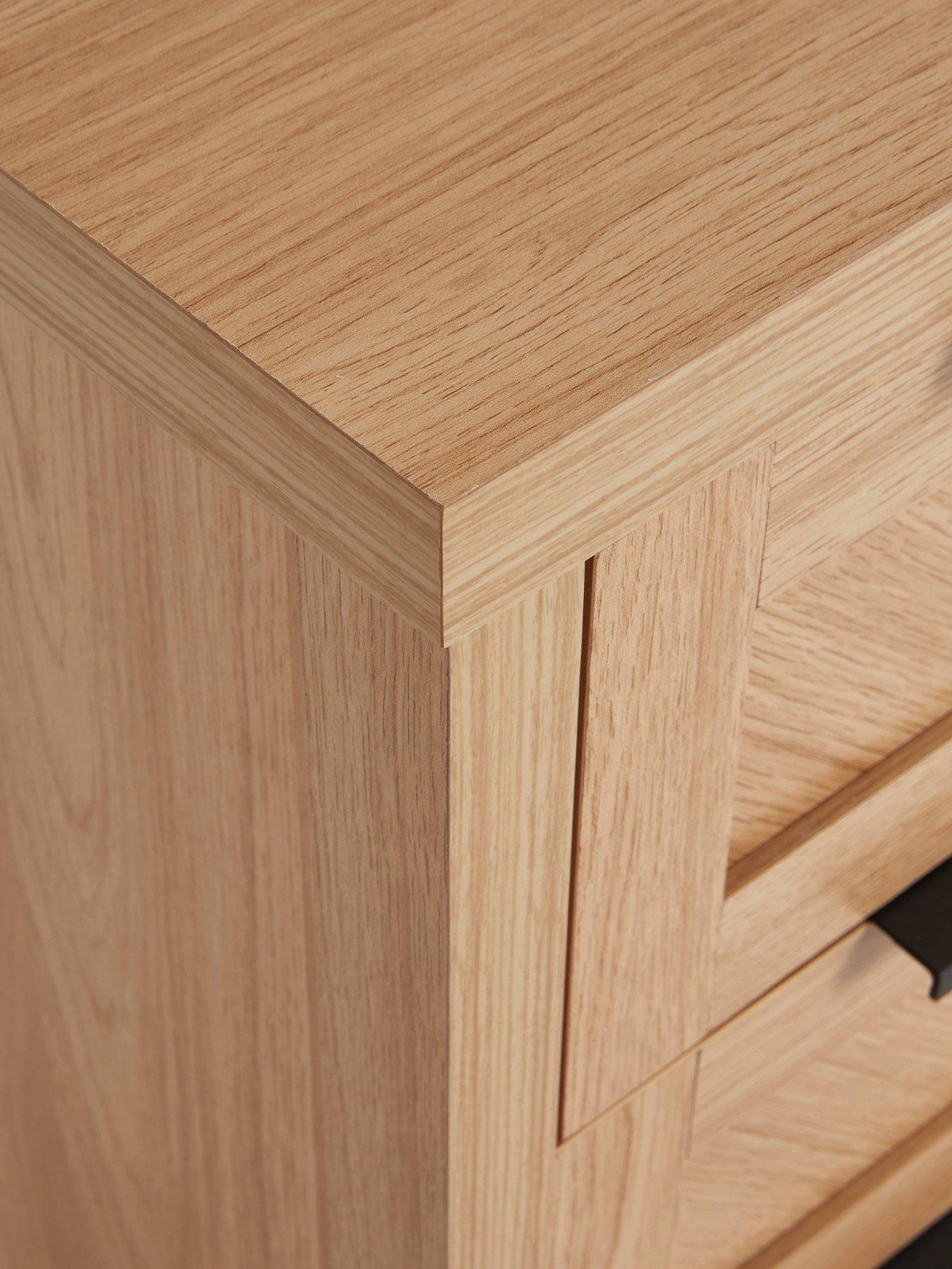 Image 5 of 7 of Very Home Chevry 3 Drawer Bedside Chest - Oak