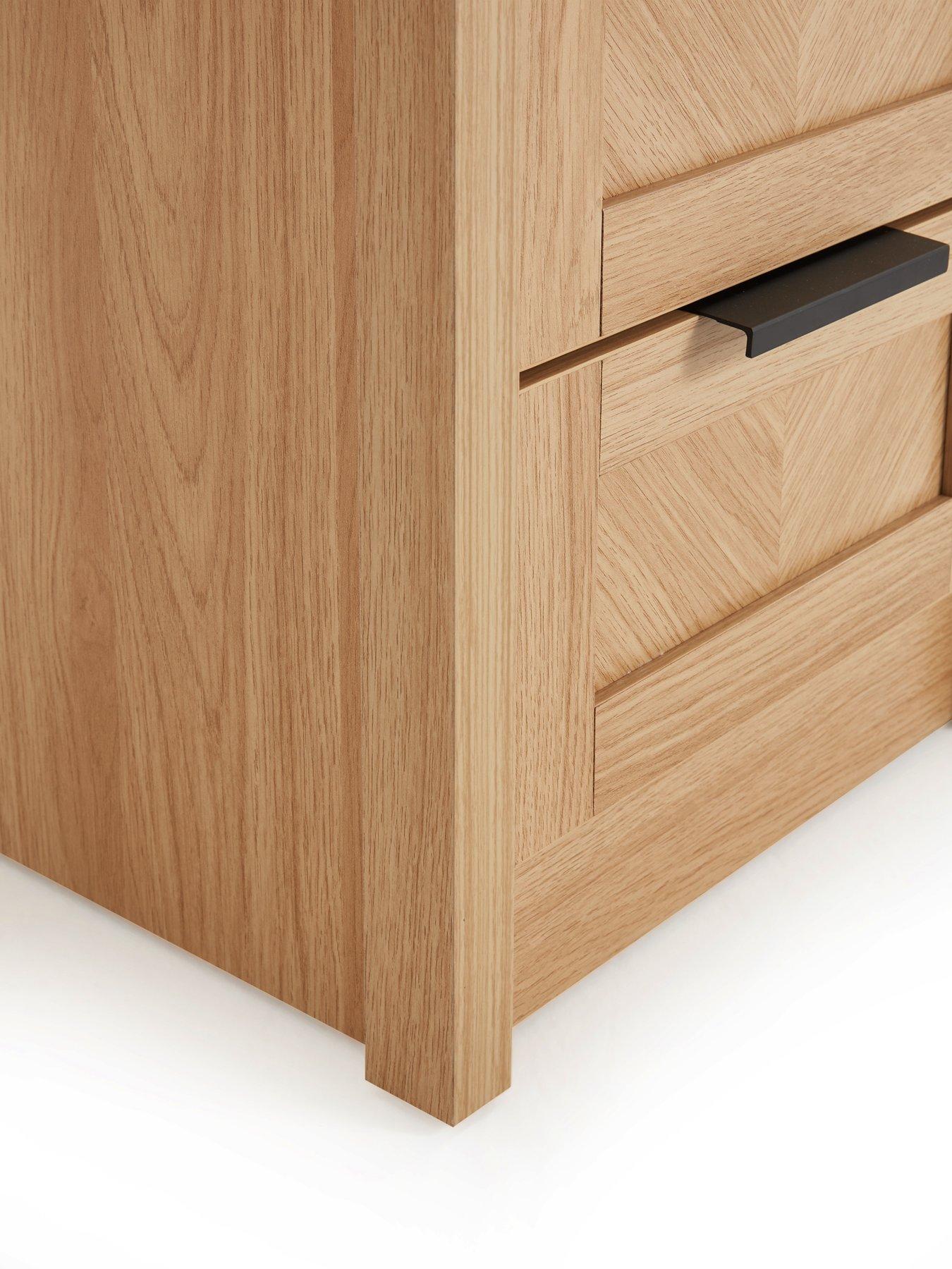 Image 7 of 7 of Very Home Chevry 3 Drawer Bedside Chest - Oak