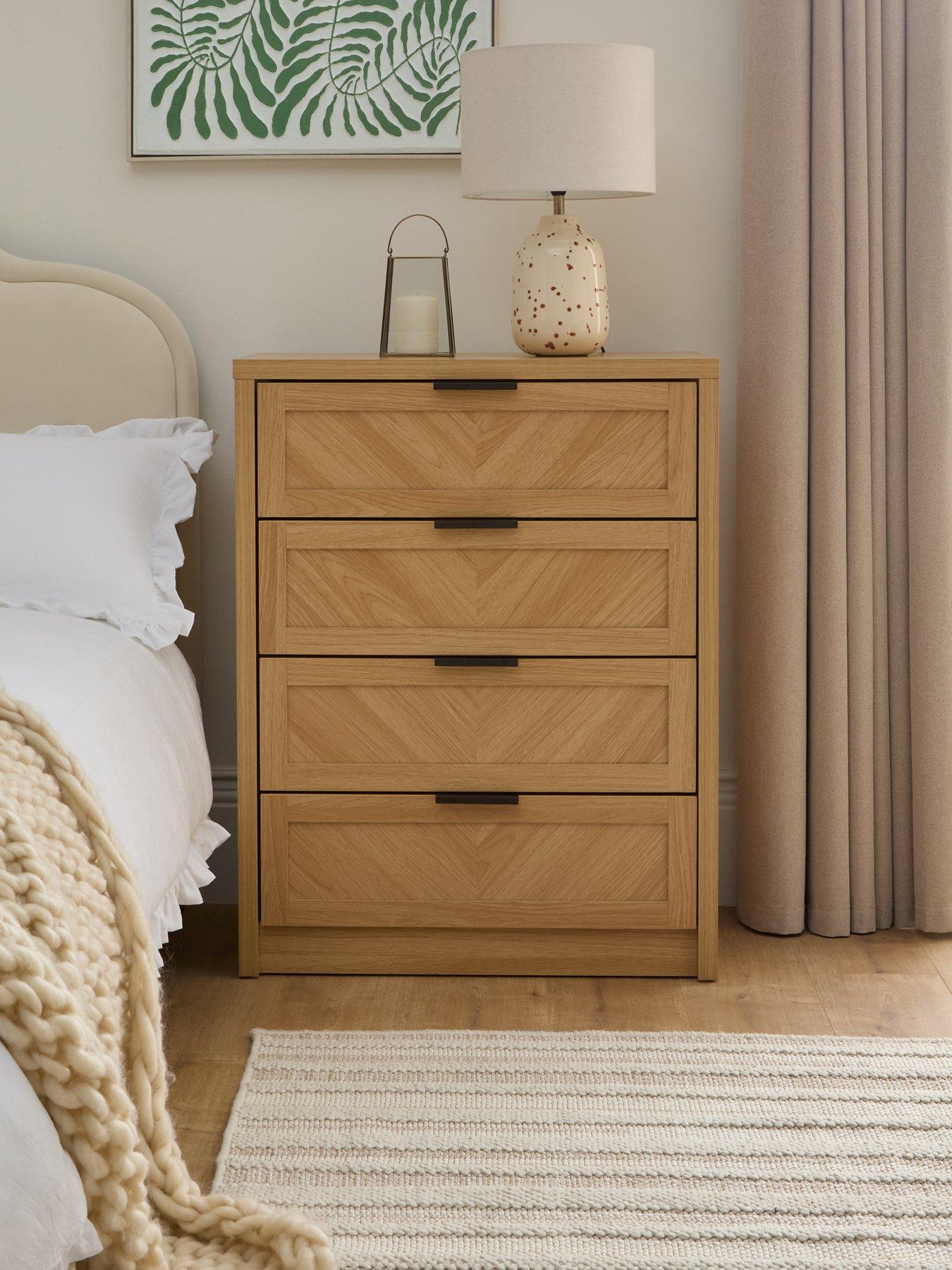 Very Home Chevry 4 Drawer Chest - Oak thumbnail