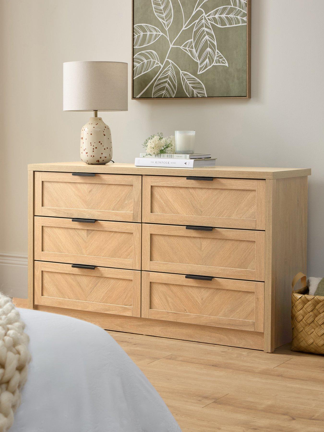 The Very Collection Chevry 3 + 3 Drawer Chest - Oak